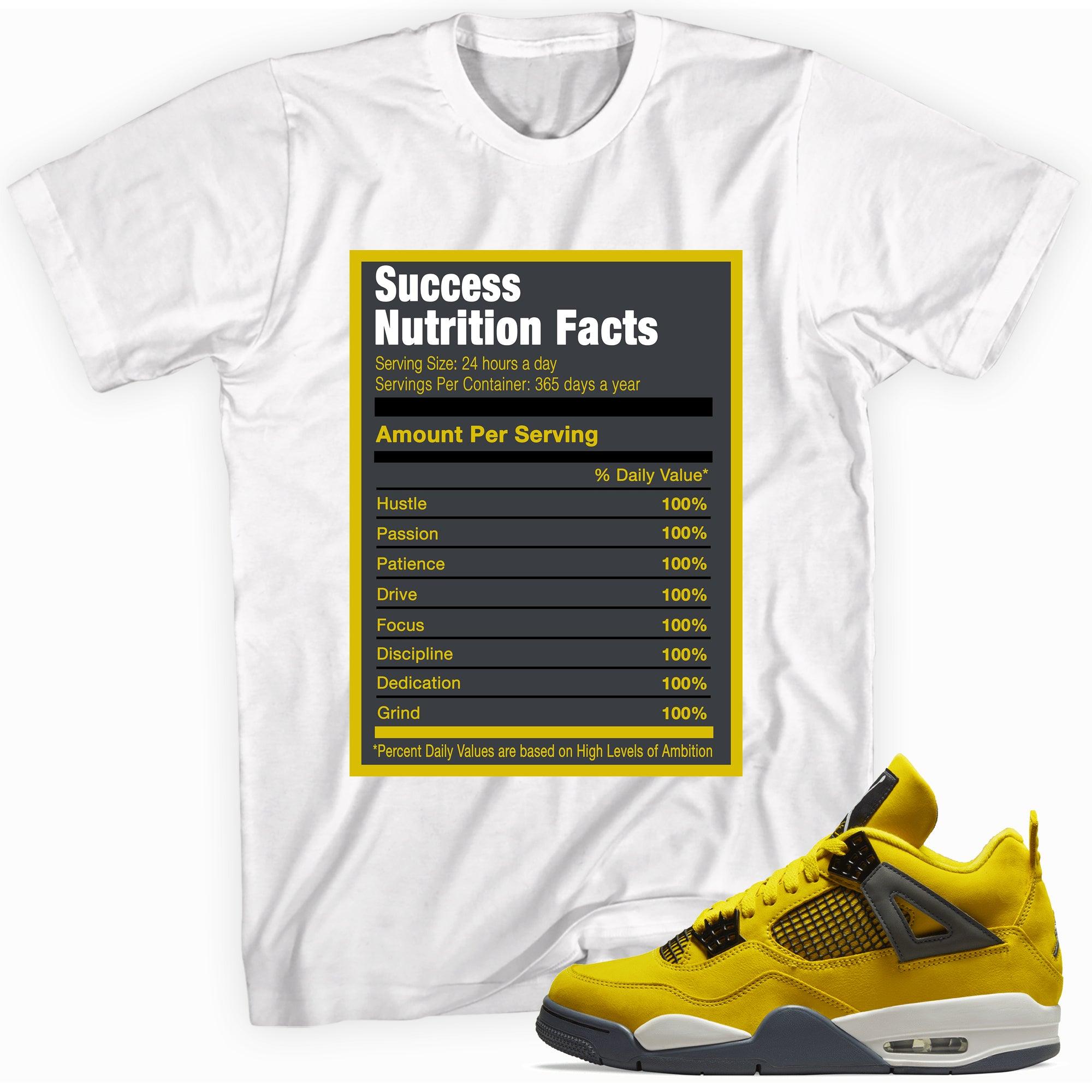 Success Nutrition Facts Shirt Jordan 4s Retro Lightning photo