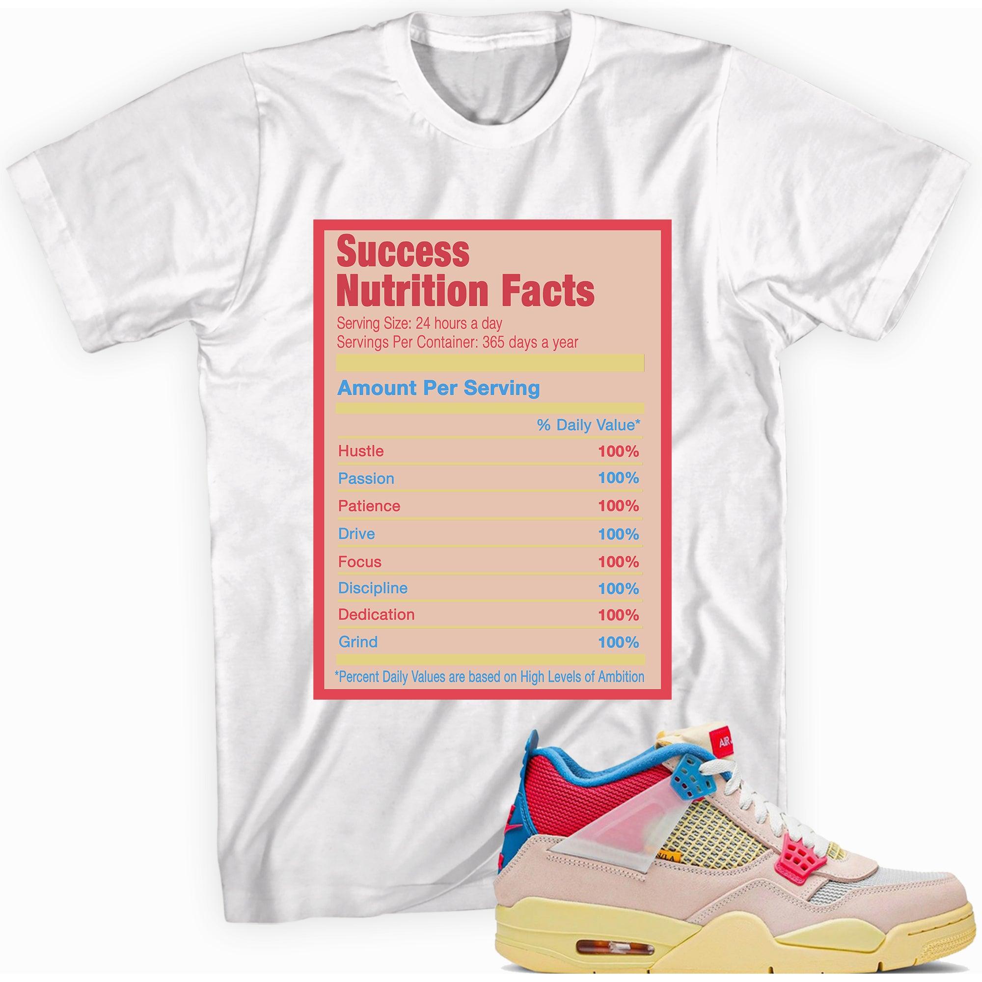 Success Nutrition Facts Sneaker Tee AJ 4 Union Guava photo