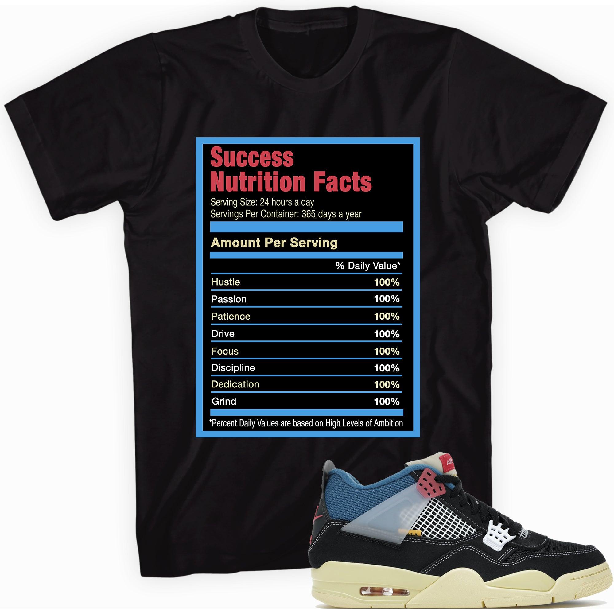 Success Nutrition Facts Shirt AJ 4 Union Off Noir photo