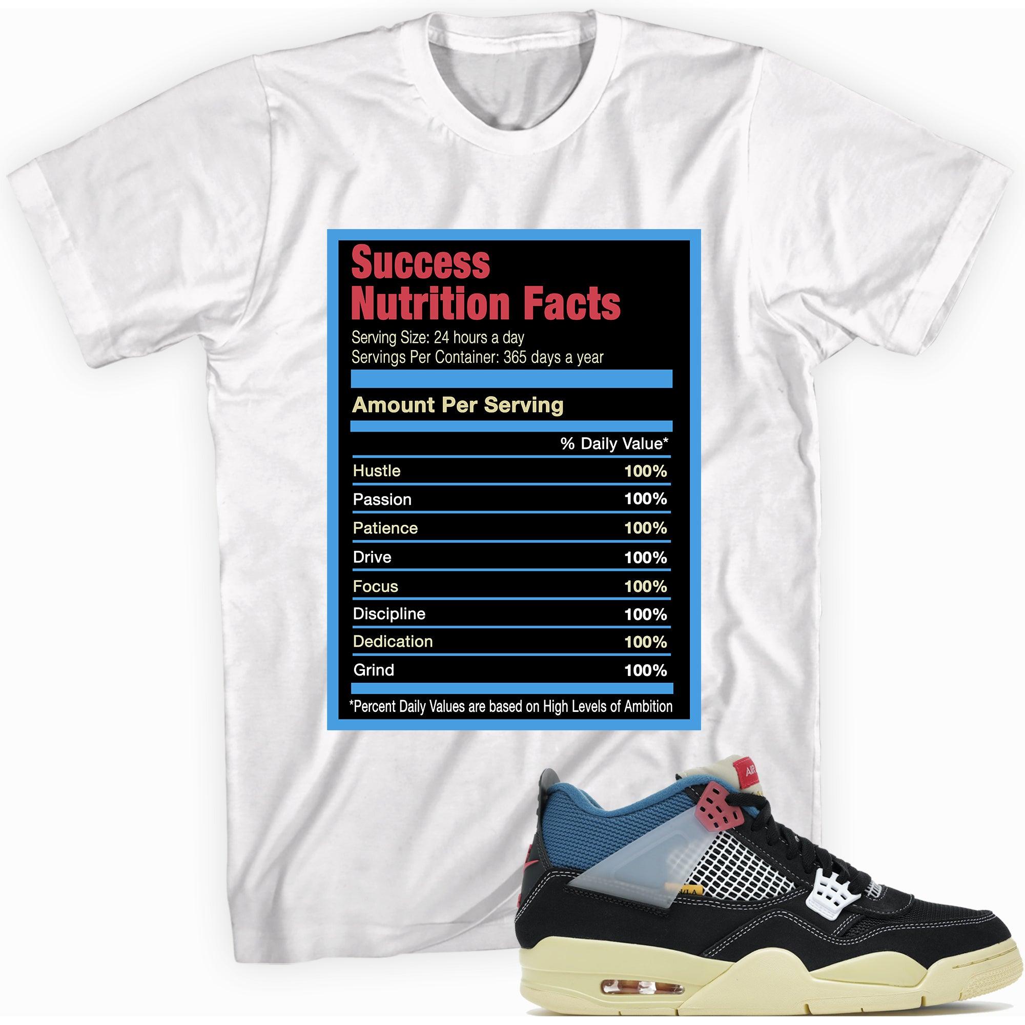 Success Nutrition Facts Sneaker Tee AJ 4 Union Off Noir photo