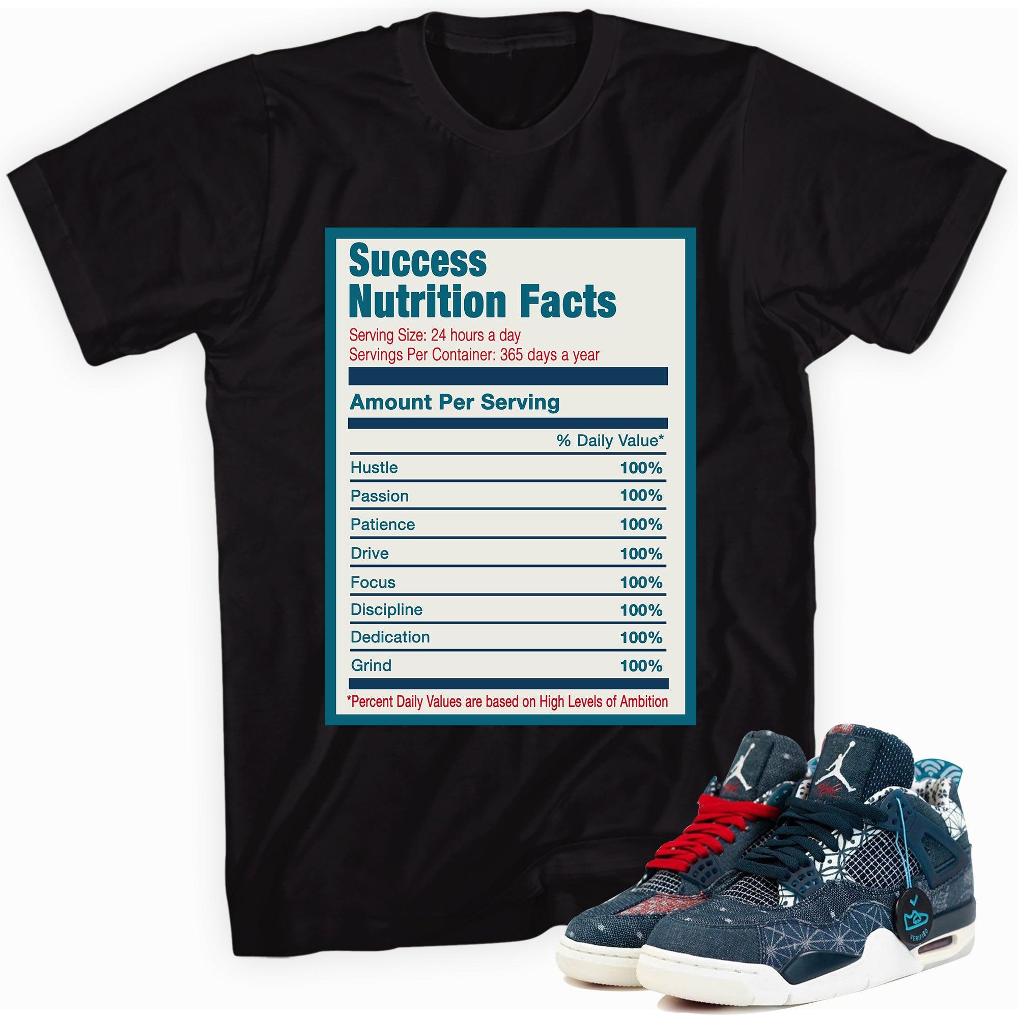 Success Nutrition Facts Shirt AJ 4 Deep Ocean