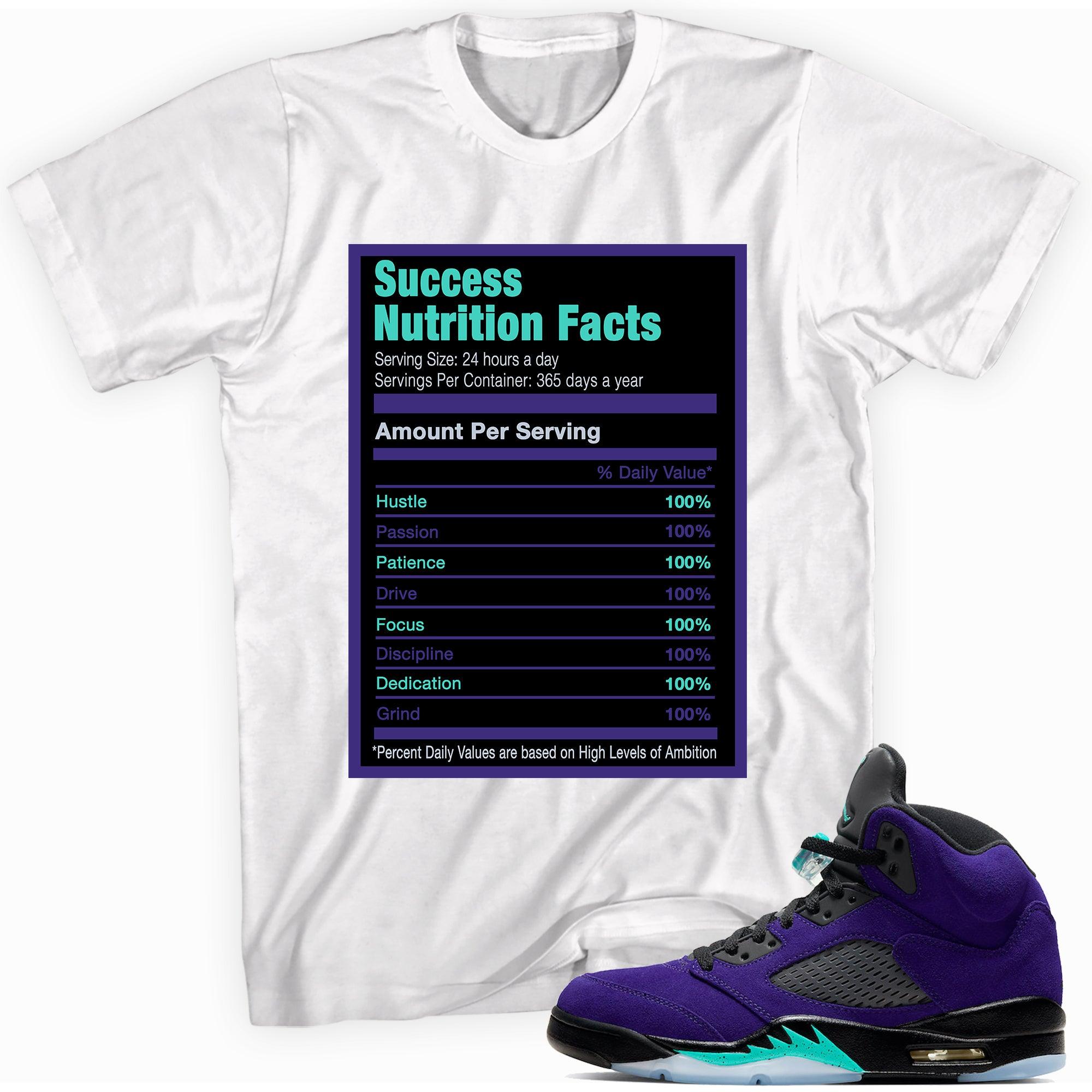 Success Nutrition Facts Shirt AJ 5s Alternate Grape photo