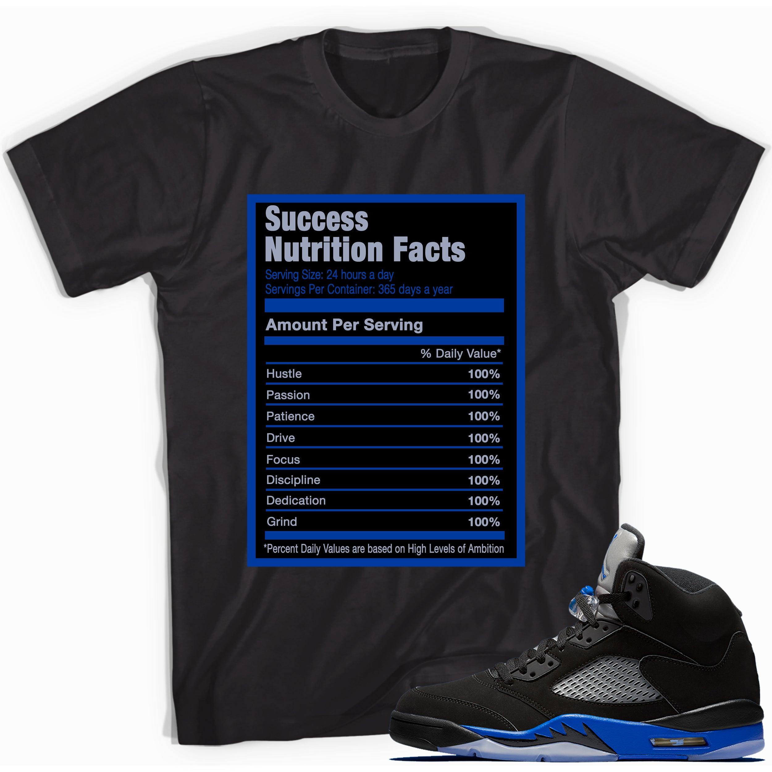 Success Nutrition Facts Shirt AJ 5 Racer Blue Shirt photo