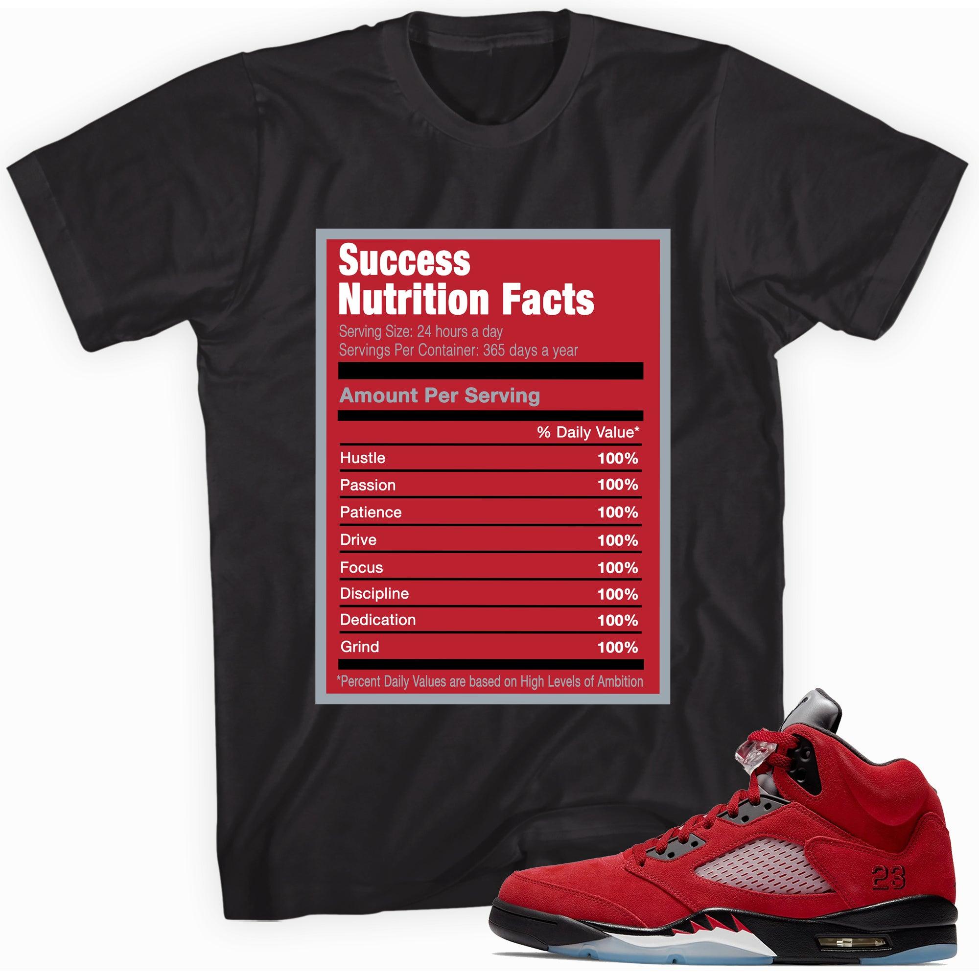 Black Success Nutrition Facts Shirt AJ 5 Retro Raging Bull 2021 photo