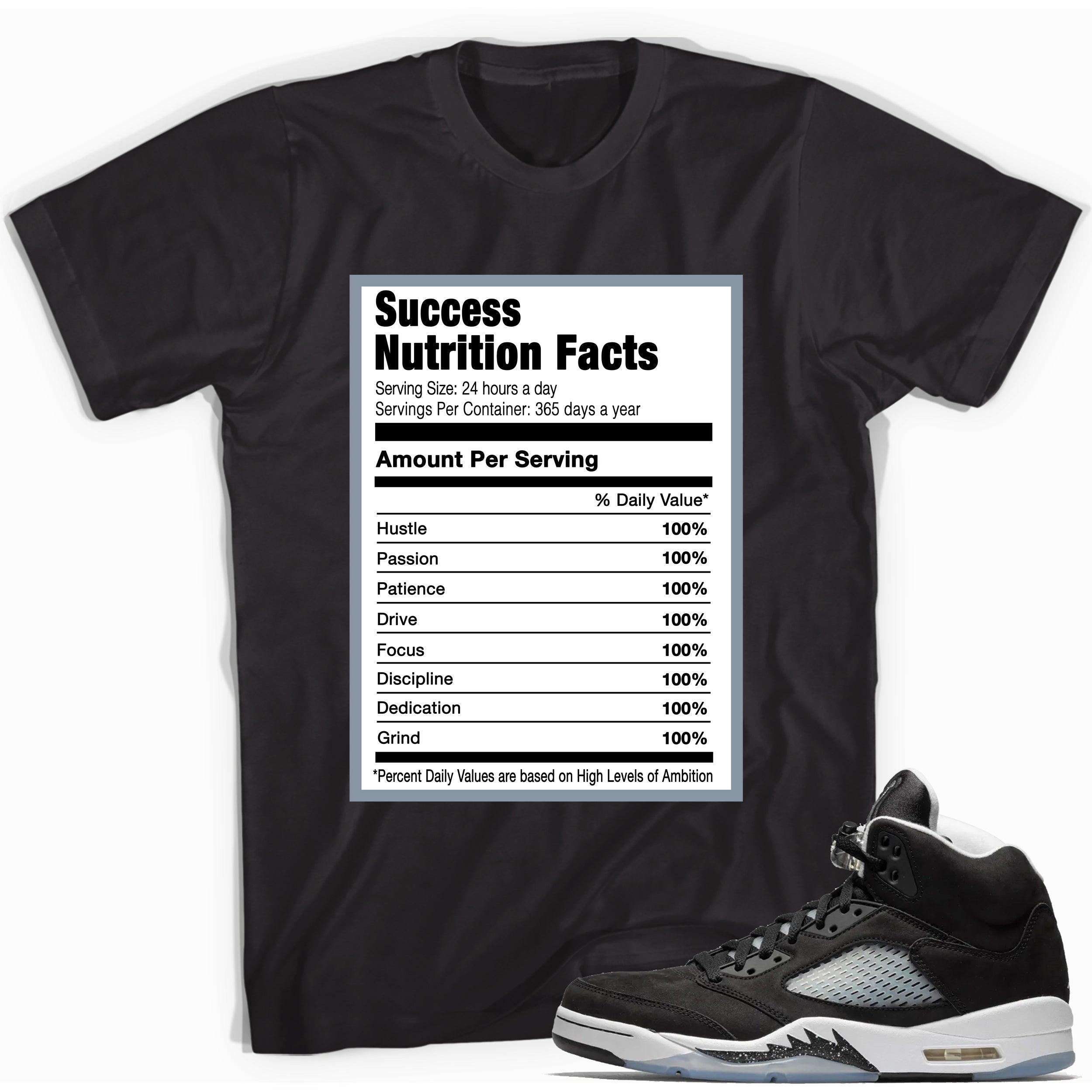 Success Nutrition Facts Sneaker Tee AJ 5 Oreo Moonlight photo
