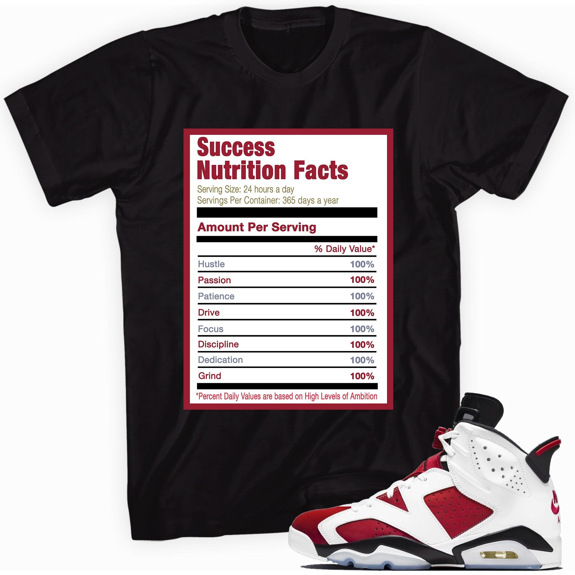 Success Nutrition Facts Sneaker Tee AJ 6 Carmine photo