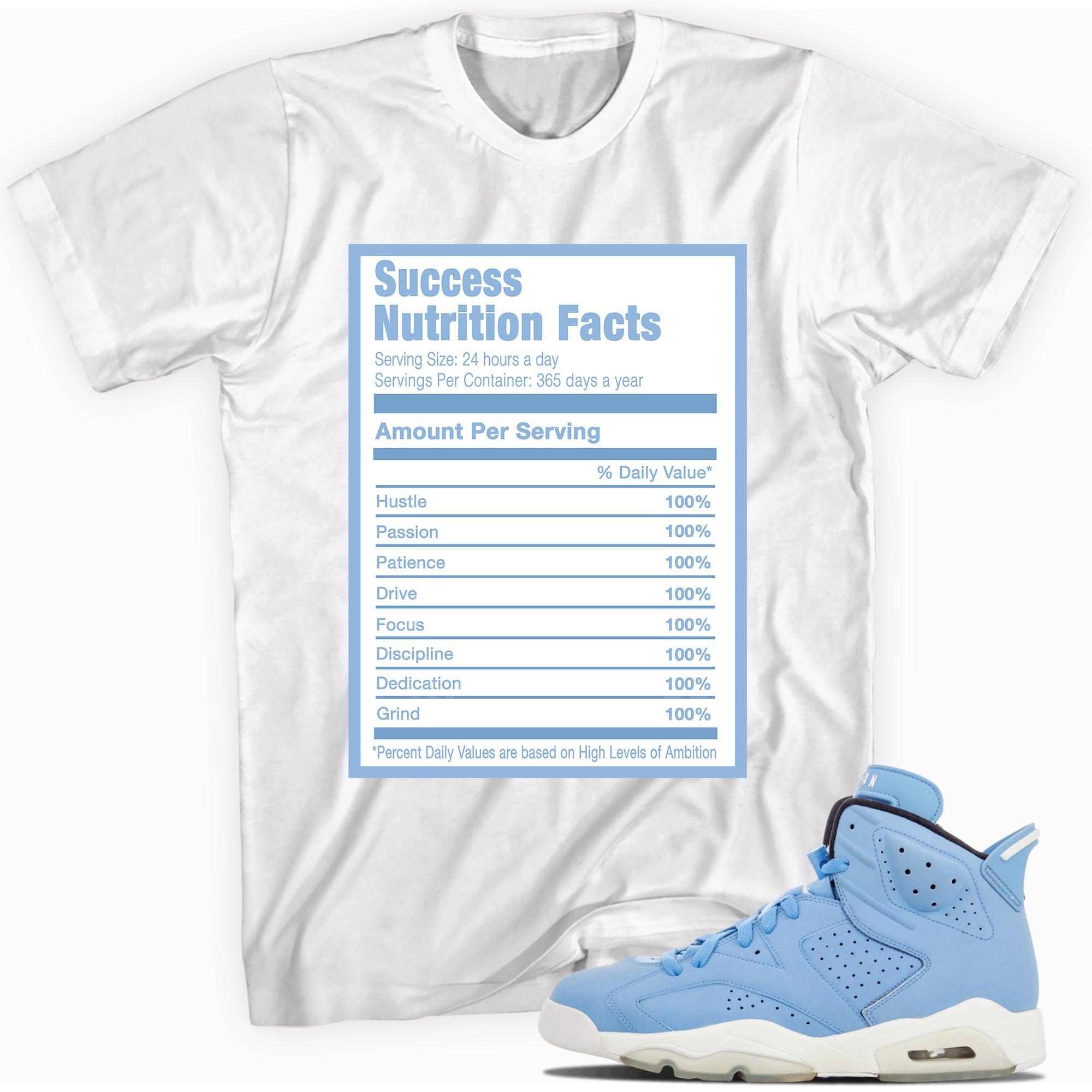 Success Nutrition Facts Shirt AJ 6 Retro GG Still Blue photo