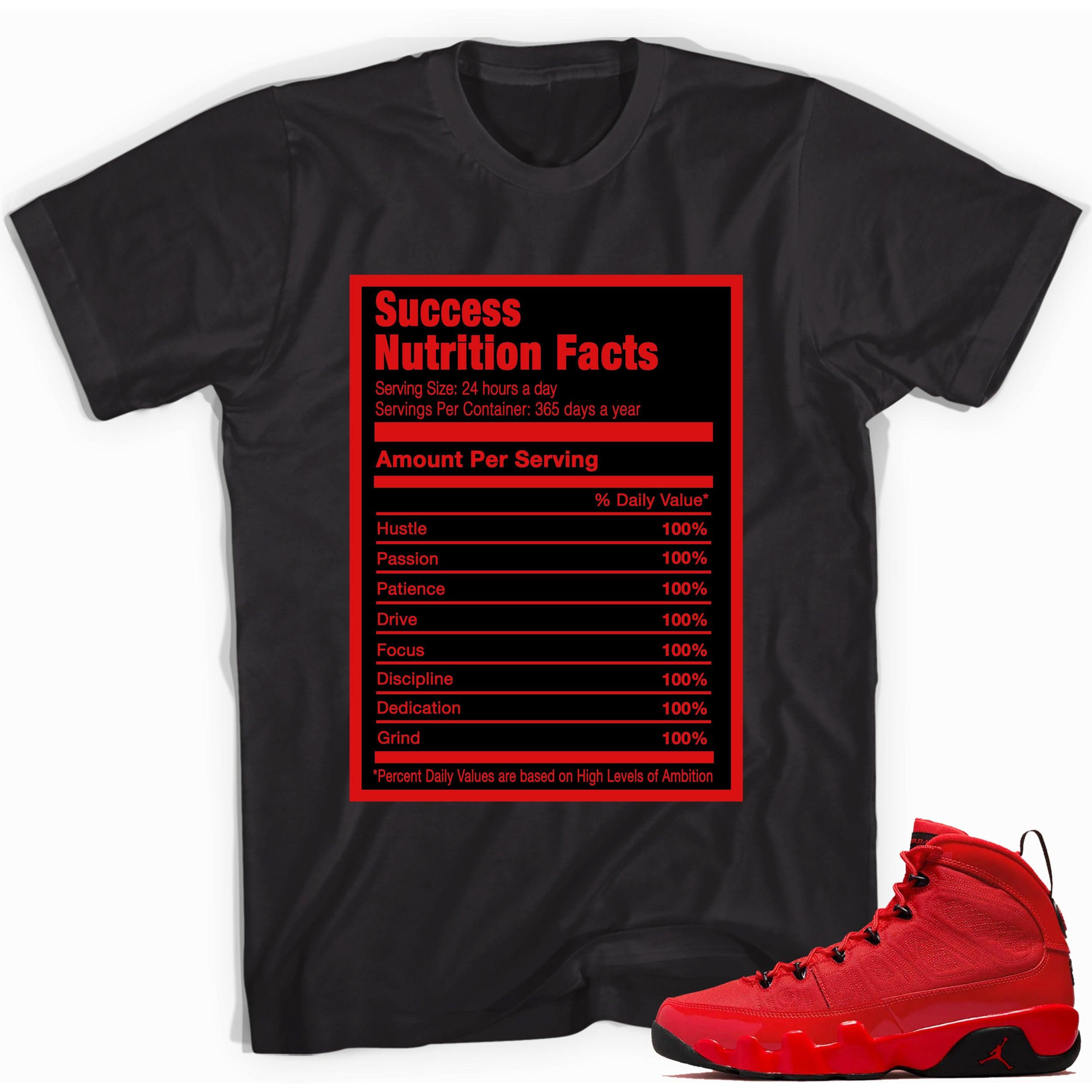 Success Nutrition Facts Sneaker Tee AJ 9 Retro Chile Red photo