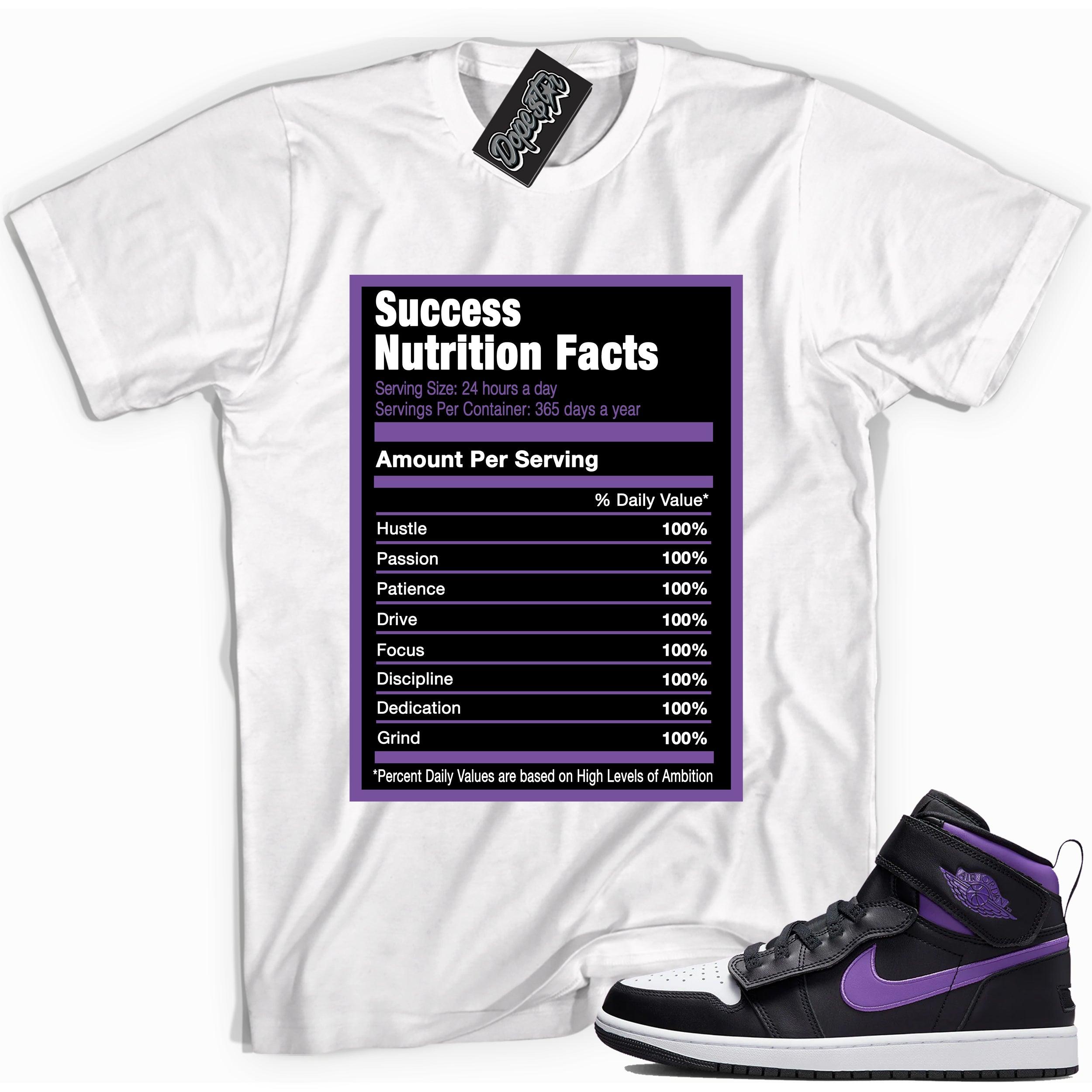 Success Nutrition Shirt AJ 1 High FlyEase Black Bright Violet Sneakers photo