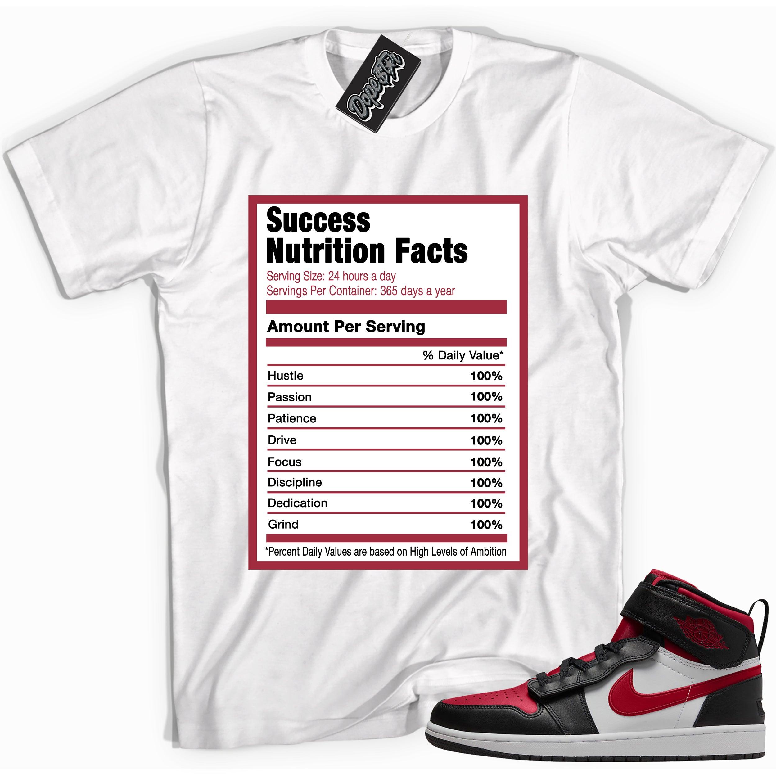 Success Nutrition Sneaker Tee AJ 1 High FlyEase Black White Fire Red photo