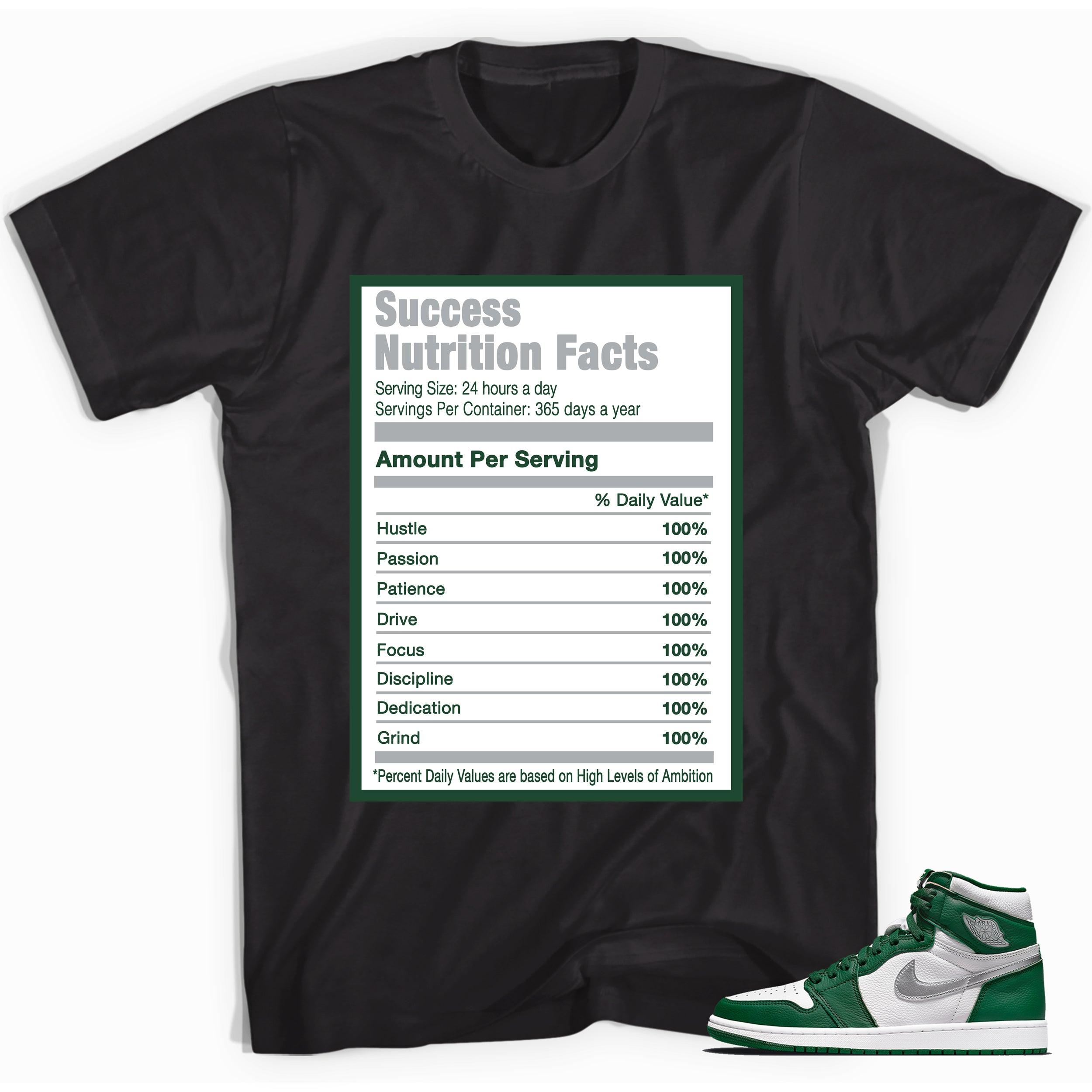 Success Nutrition Facts Shirt AJ 1 Retro High OG Gorge Green photo