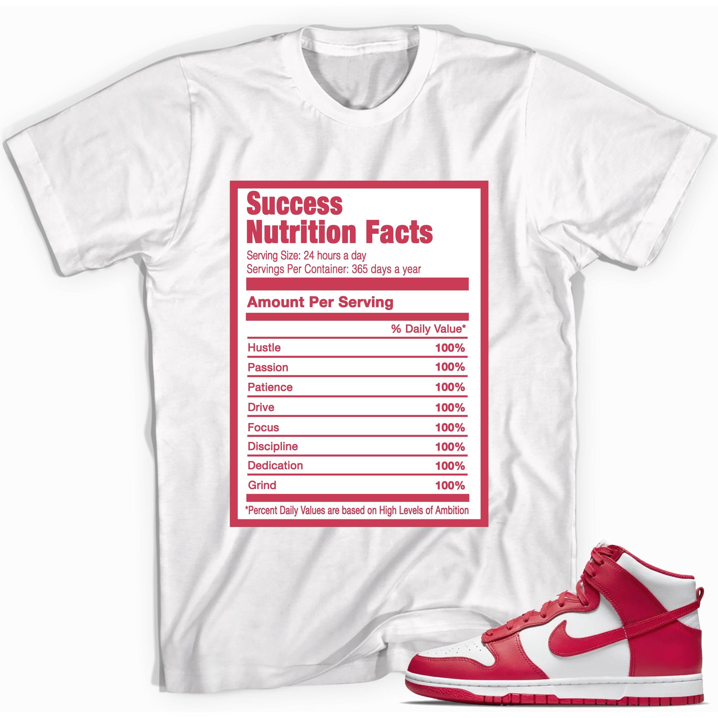 Success Nutrition Sneaker Tee Nike Dunk High Championship White Red photo