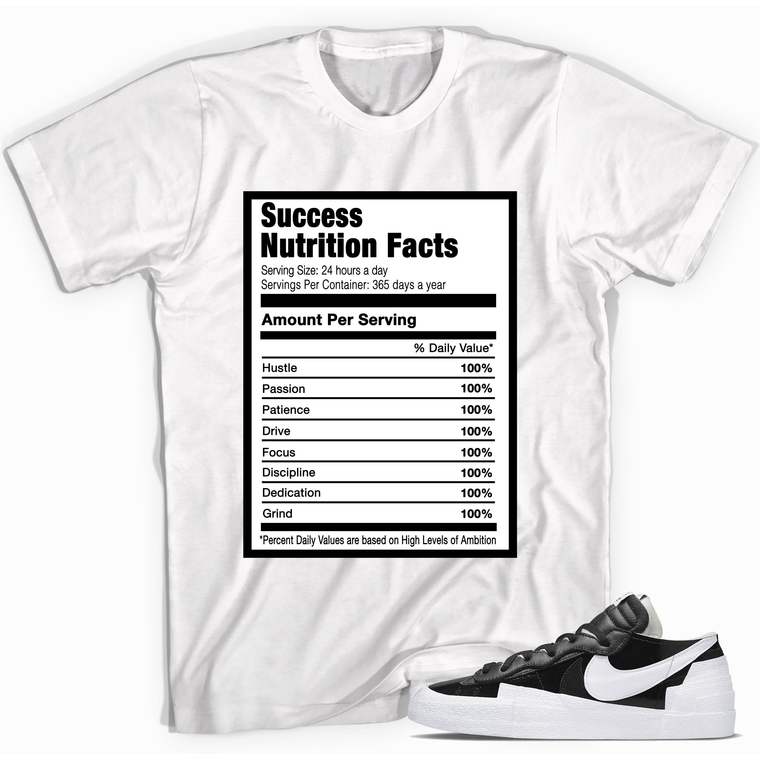 Success Nutrition Sneaker Tee Nike Blazer Low Sacai Black Patent Leather photo