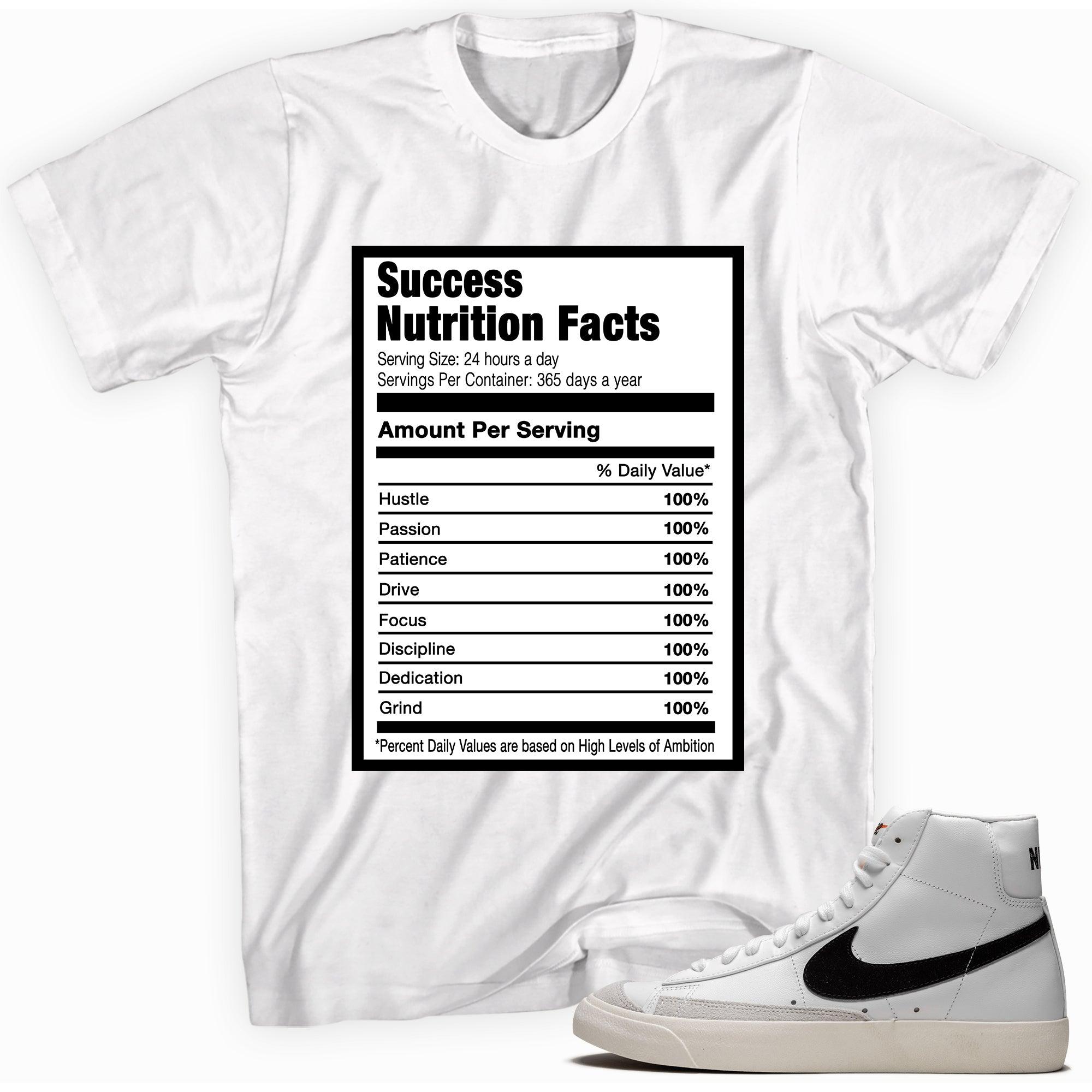 Success Nutrition Sneaker Tee Nike Blazer Mid 77 Vintage White Black photo