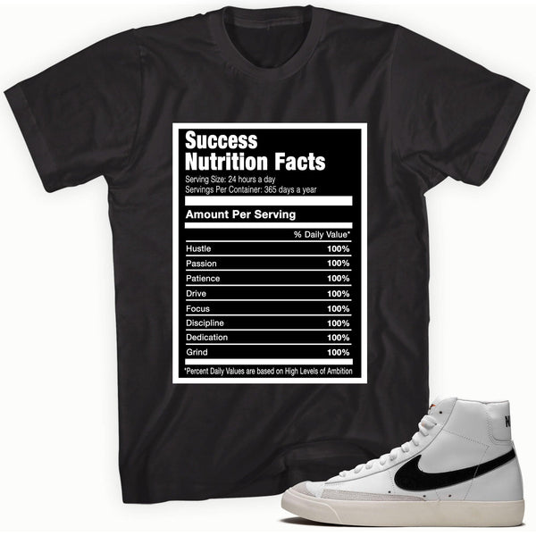 Success Nutrition Shirt Nike Blazer Mid 77 Vintage White Black photo