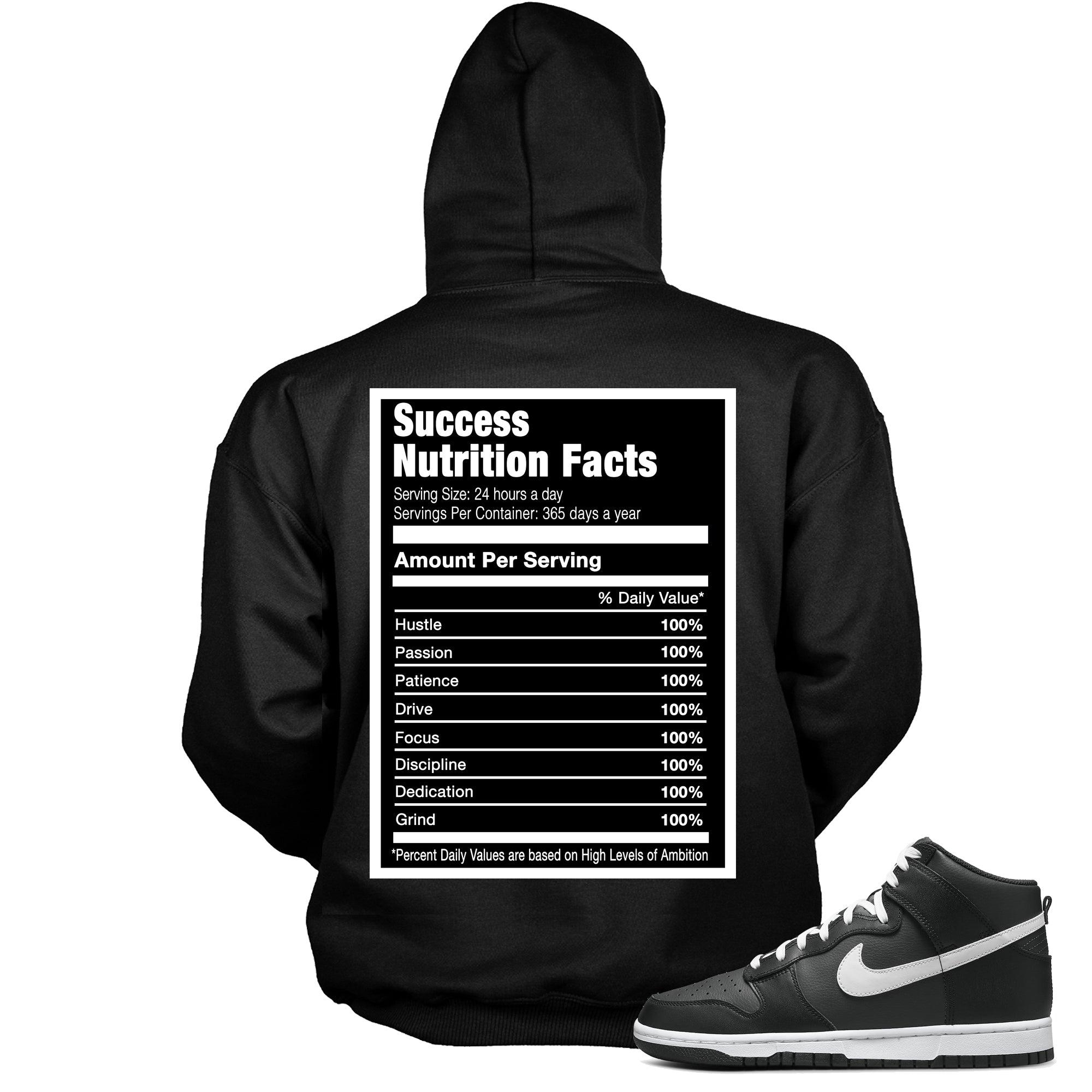 Success Nutrition Sneaker Sweatshirt Nike Dunk High Anthracite White photo