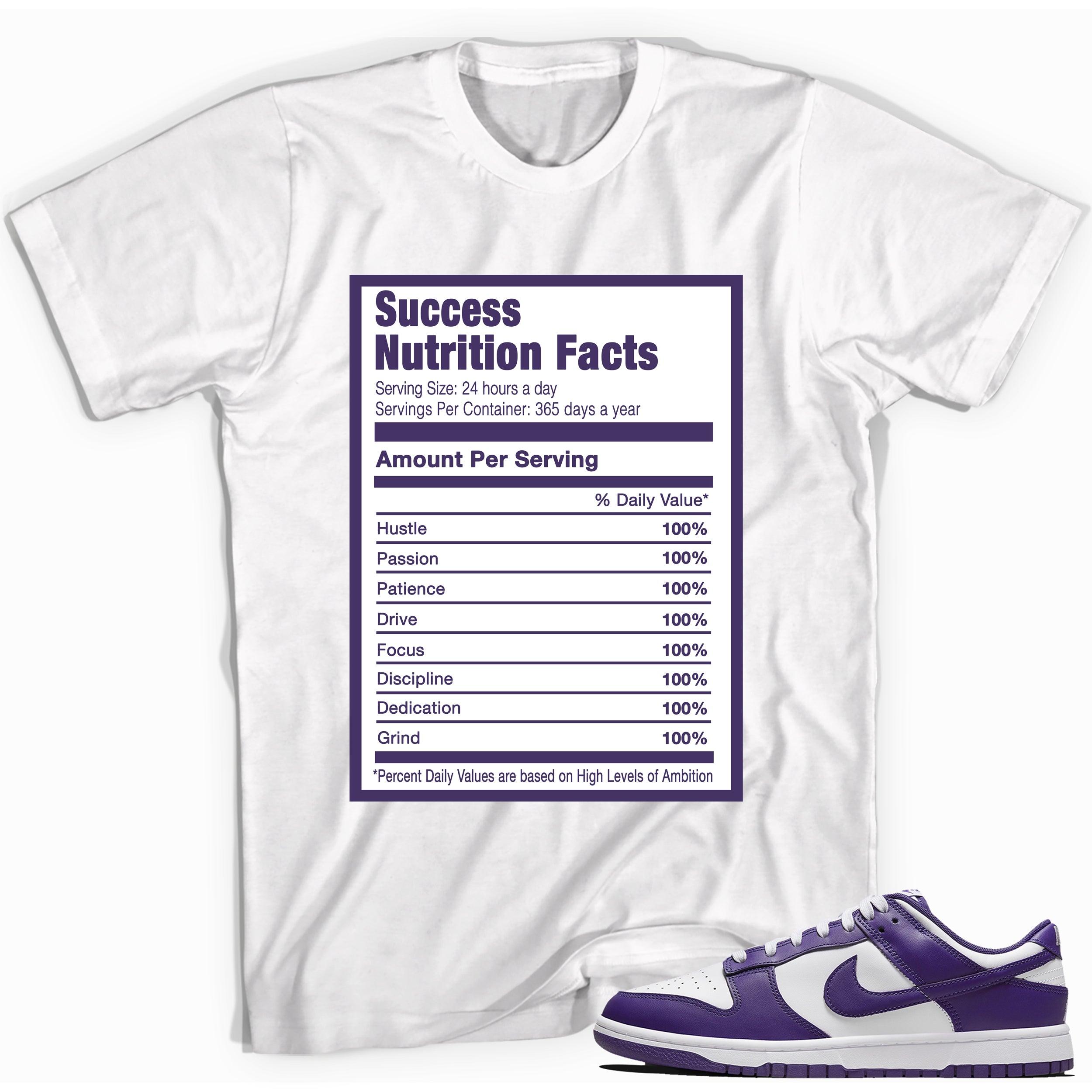 Success Nutrition Sneaker Tee Nike Dunk Low Championship Court Purple photo