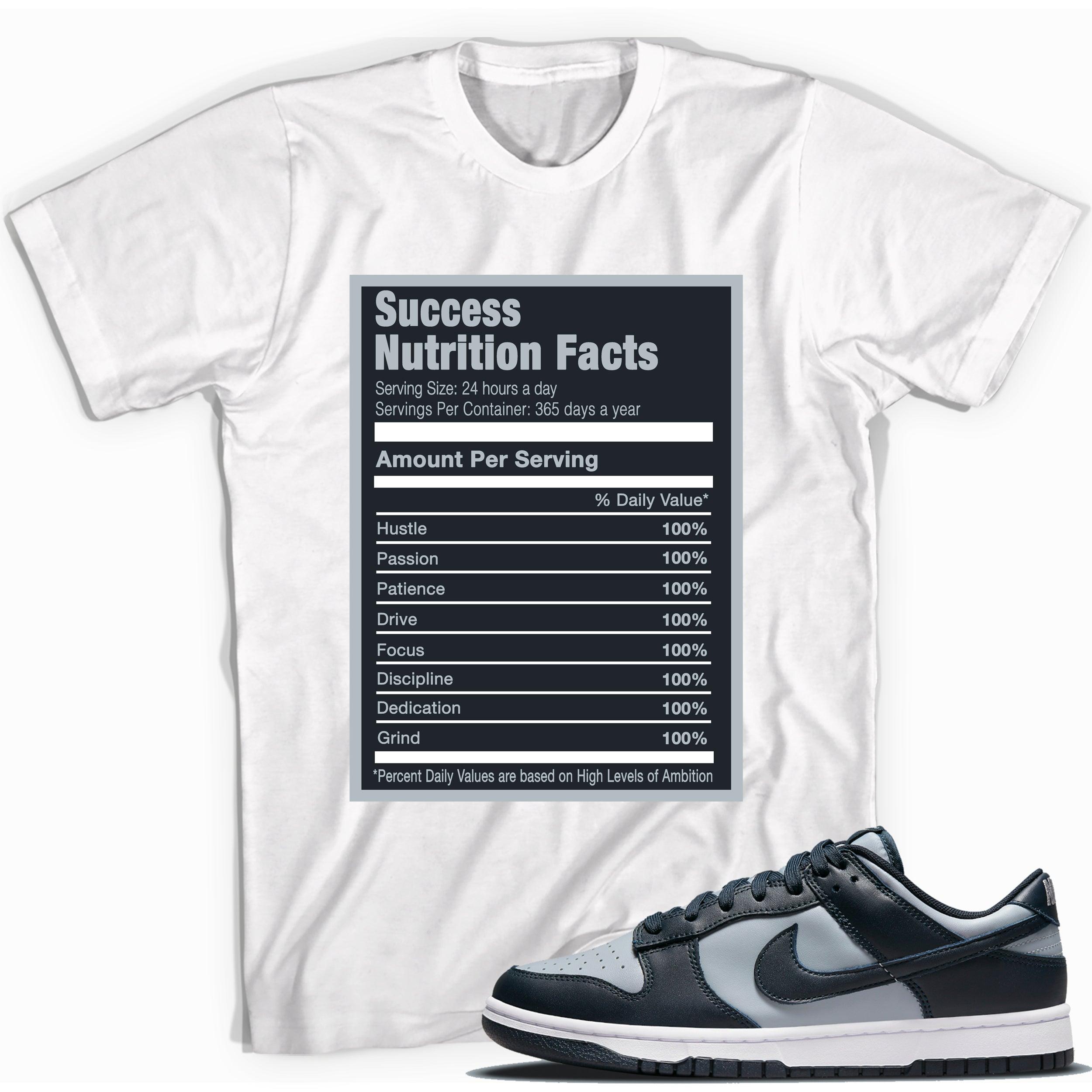 Success Nutrition Facts Sneaker Tee Nike Dunk Low Georgetown photo