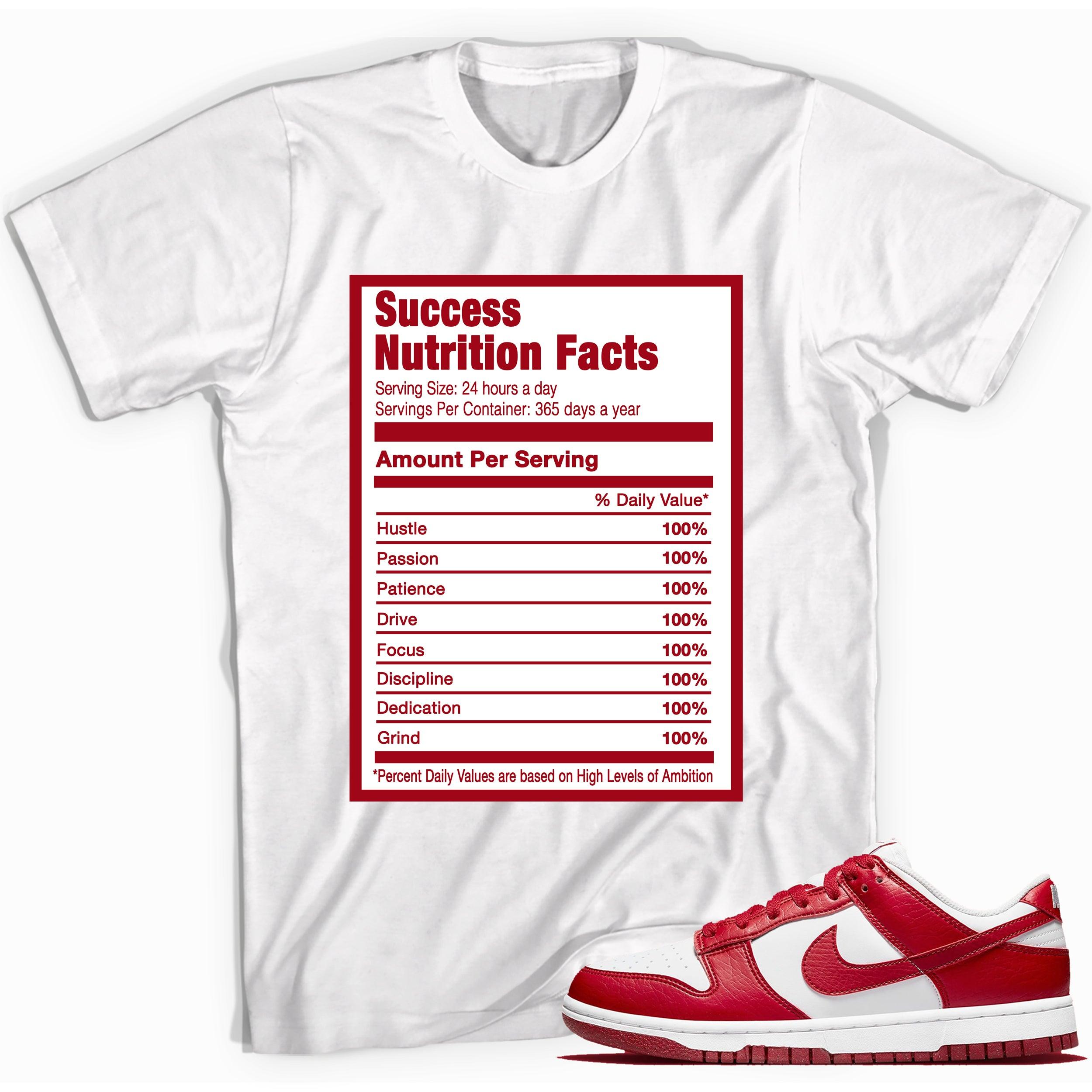 Success Nutrition Sneaker Tee Nike Dunk Low Next Nature White Gym Red photo