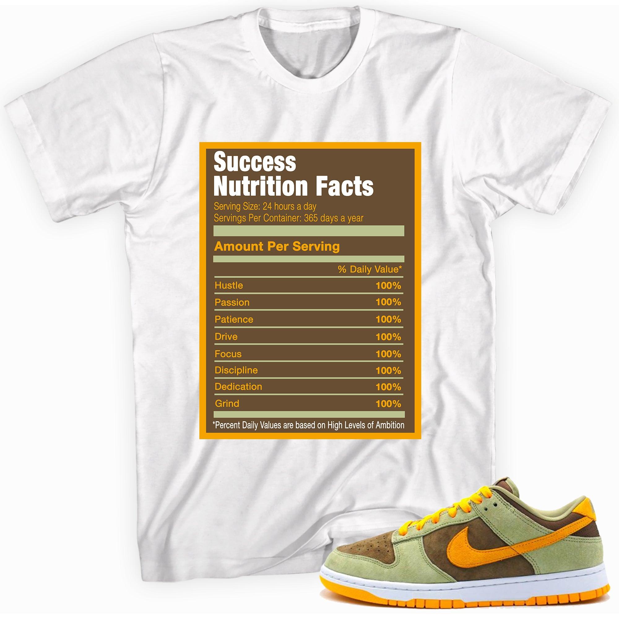 Success Nutrition Sneaker Tee Nike Dunk Low Olive Brown Orange photo