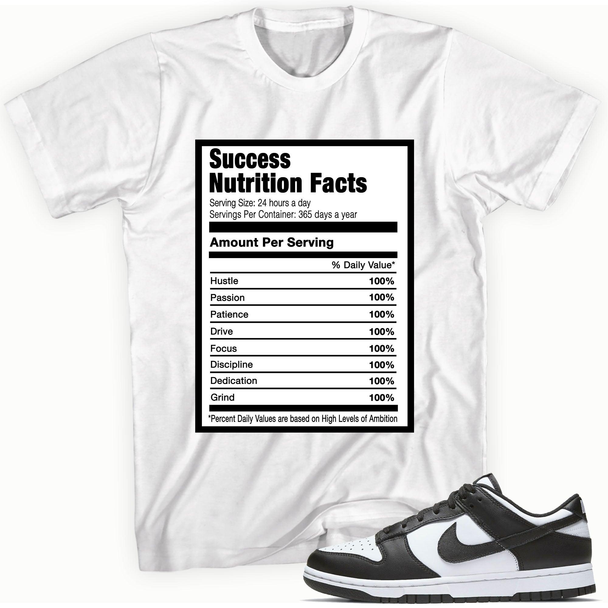 Success Nutrition Sneaker Tee Nike Dunk Low Retro White Black photo