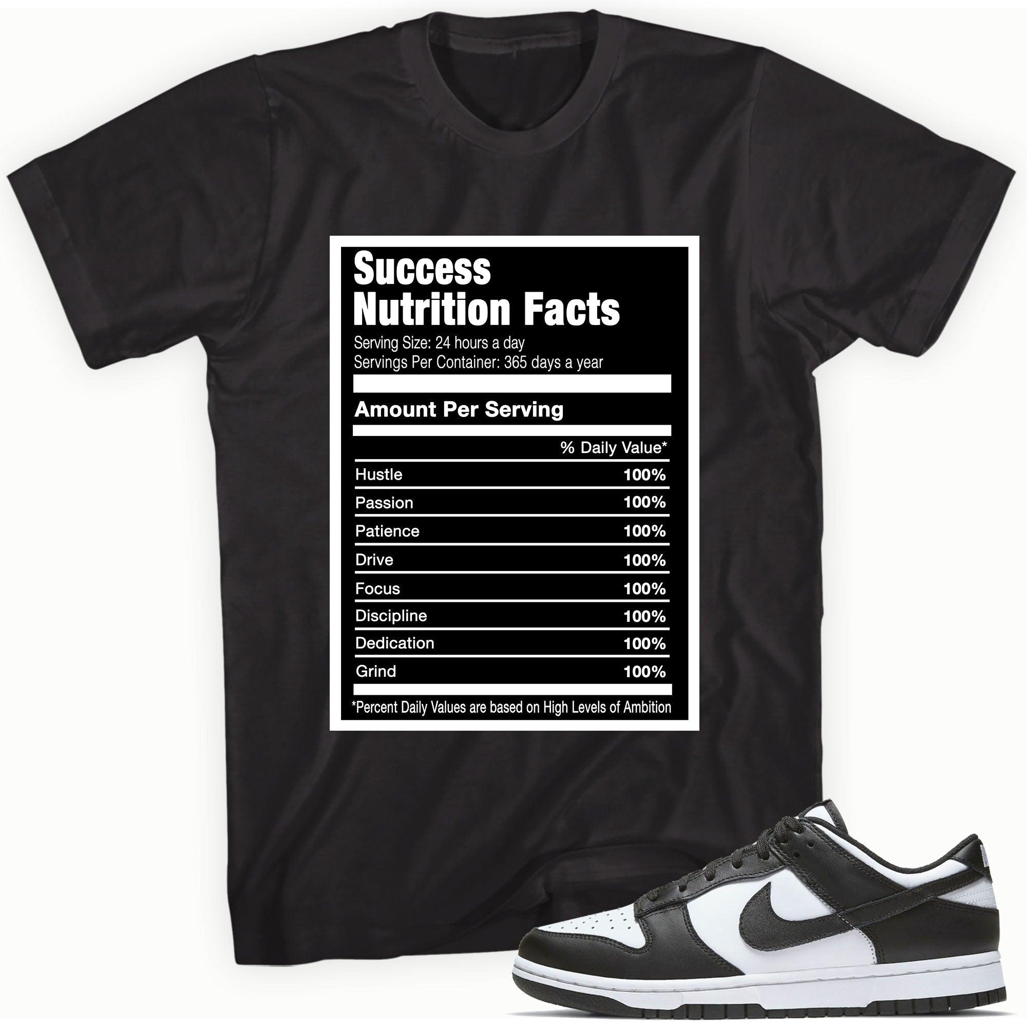 Success Nutrition Shirt Nike Dunk Low Retro White Black photo