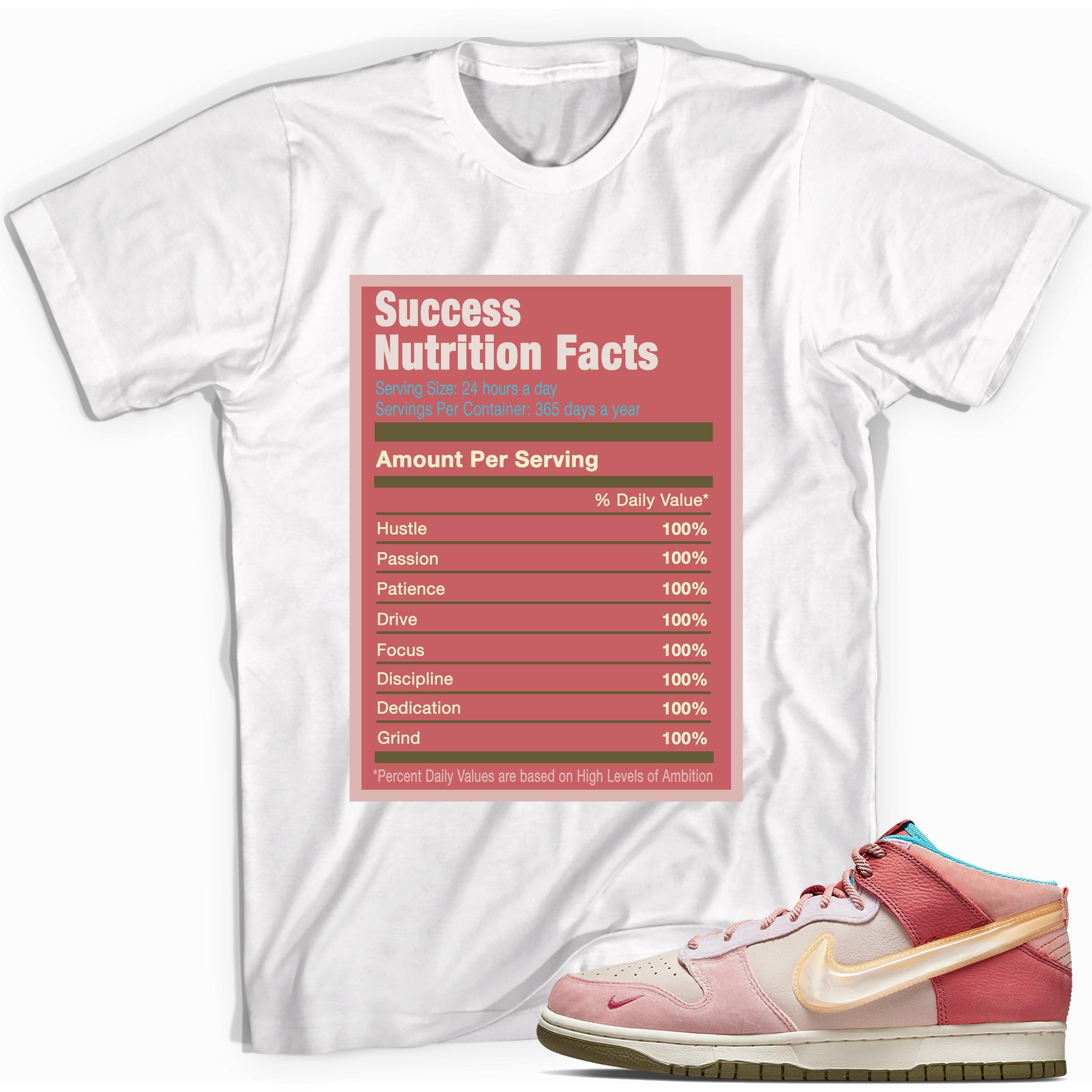 Success Nutrition Shirt Dunks Mid Social Status Free Lunch Strawberry Milk Sneakers photo