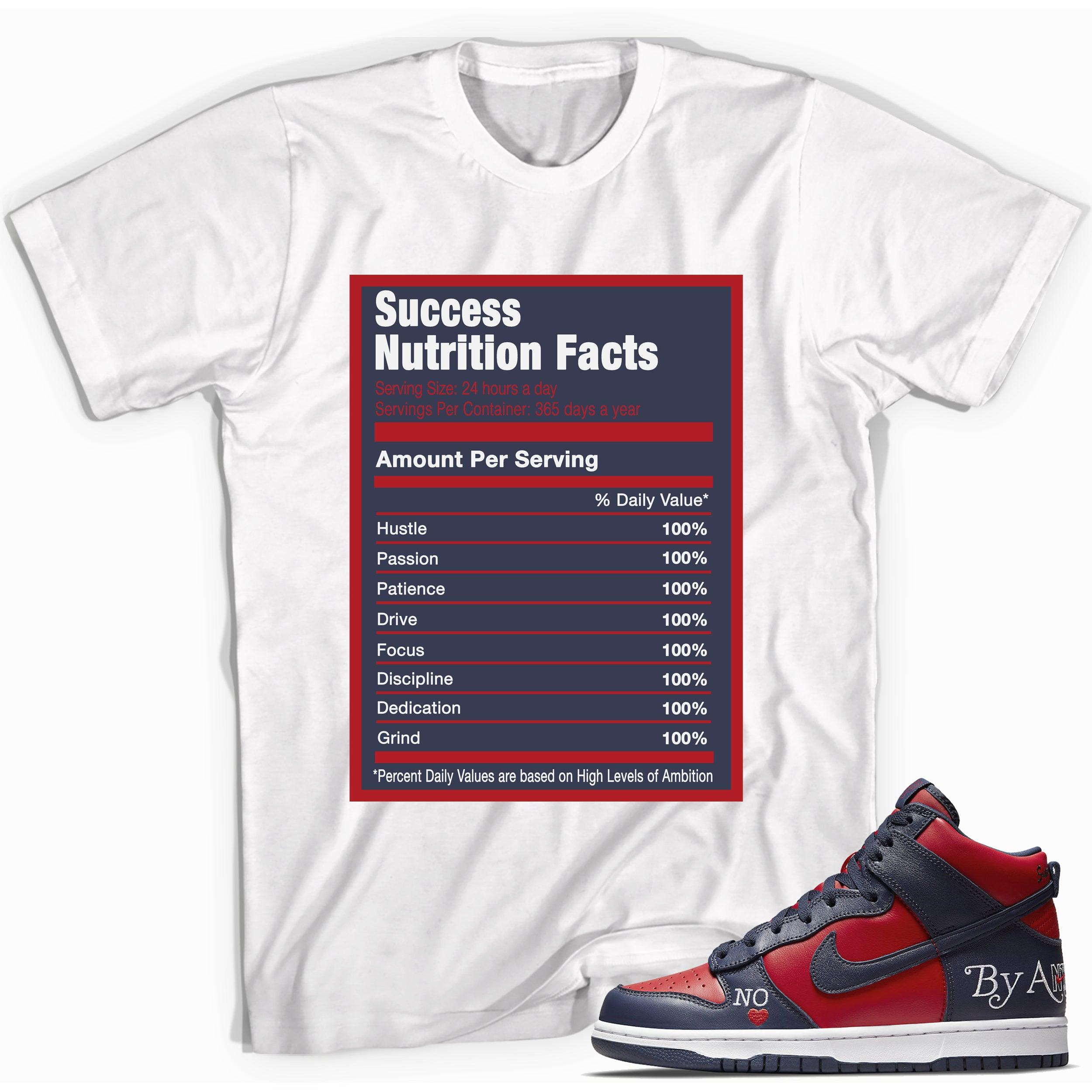 Success Nutrition Shirt Nike SB Dunk High Supreme By Any Means Navy Sneakers photo