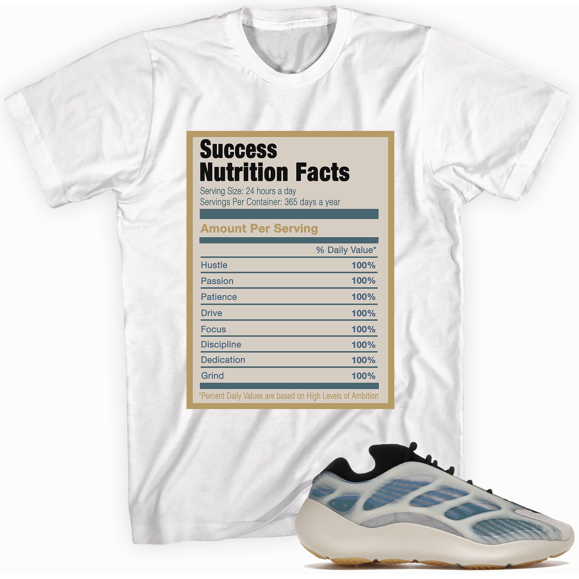 Success Nutrition Facts Sneaker Tee Yeezy 700 V3 Kyanite photo
