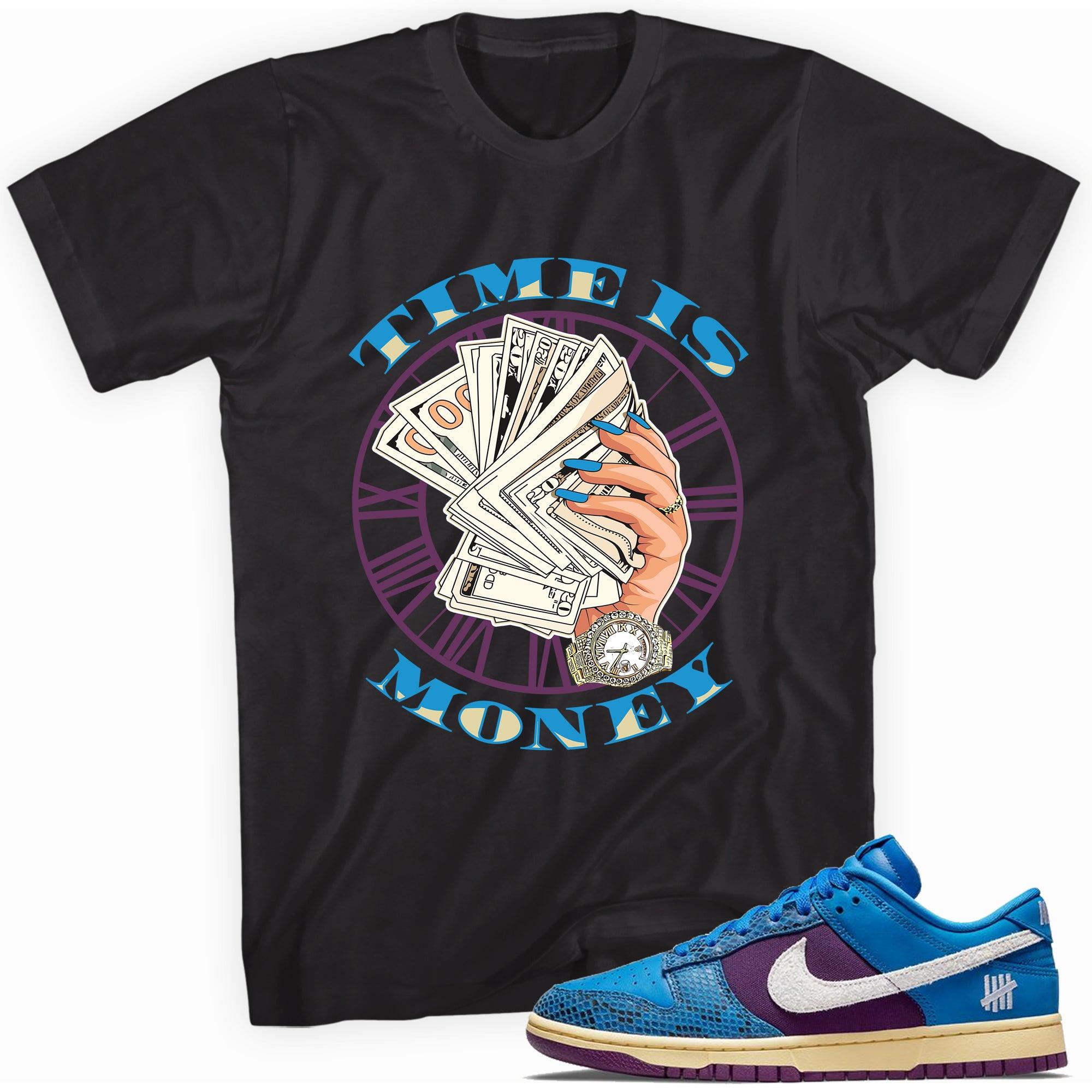 Black Time Is Money Shirt Nike Dunk Low Undefeated 5 On It Dunk vs AF1 photo
