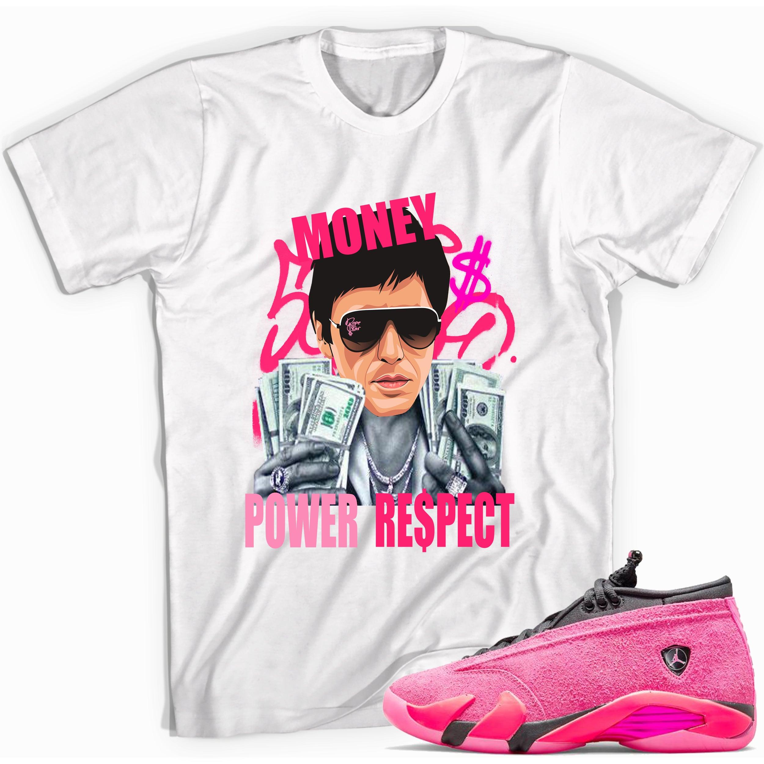 Tony Montana Sneaker Tee AJ 14s Low Shocking Pink photo