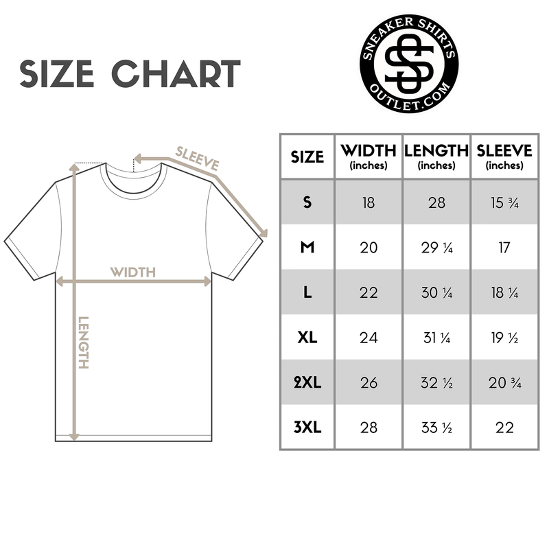 Racked Up Shirt size chart photo