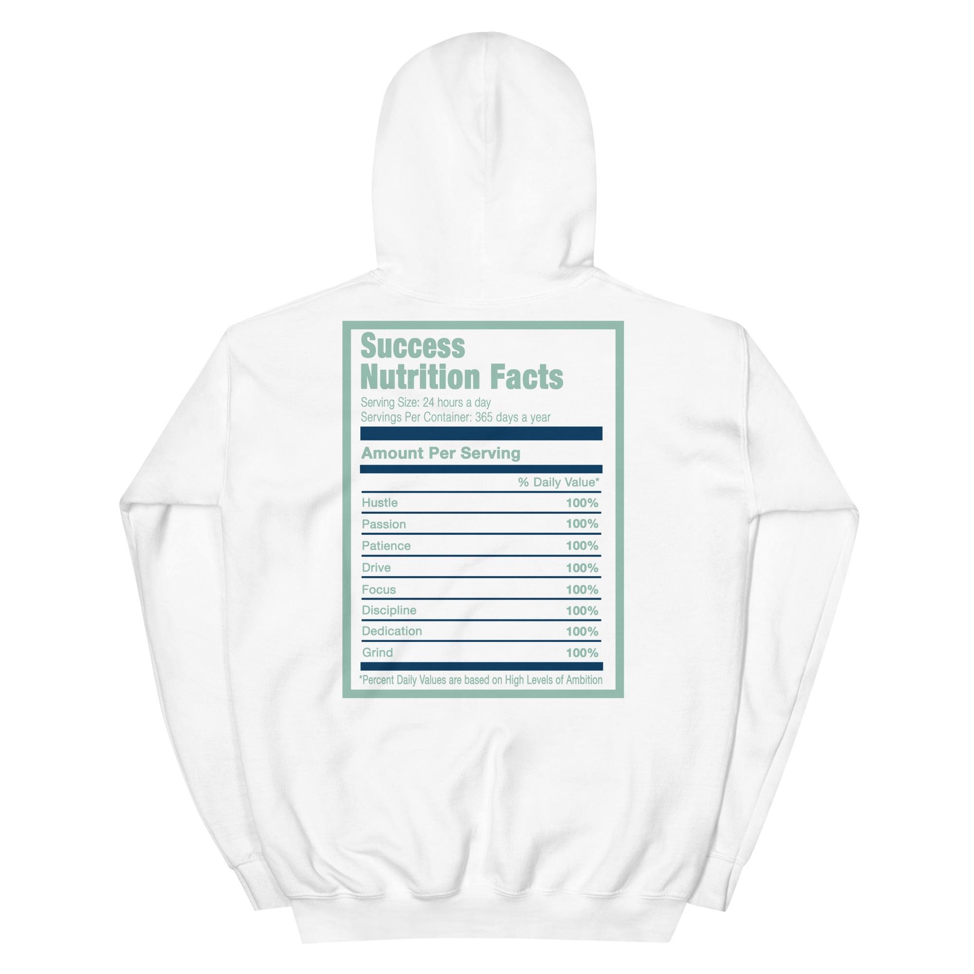 White Success Nutrition Hoodie AJ 1 Mid Mystic Navy Mint Foam photo