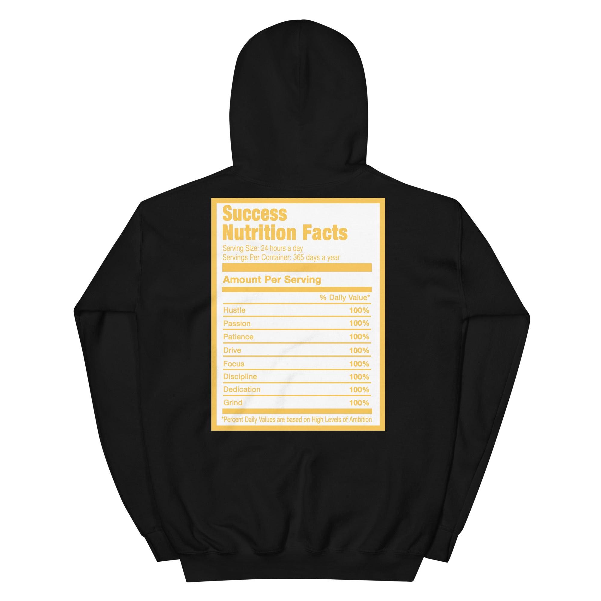 Black Success Nutrition Hoodie AJ 1 Mid White University Gold photo