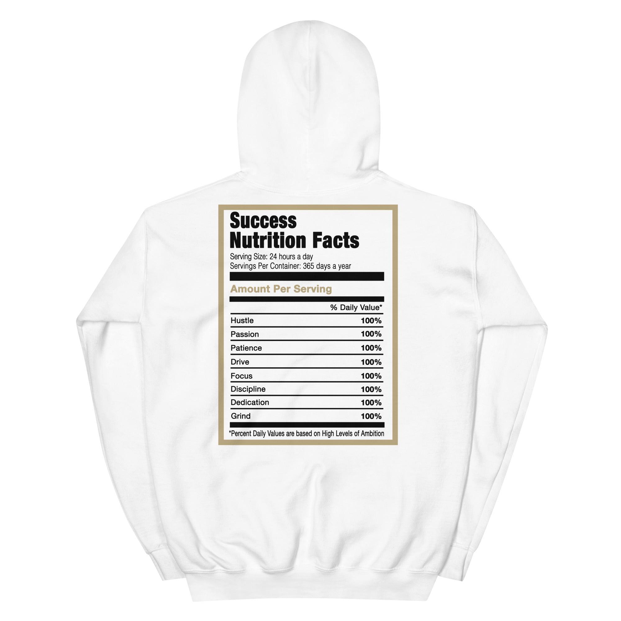 White Success Nutrition Facts Hoodie AJ 12 Royalt Taxi photo