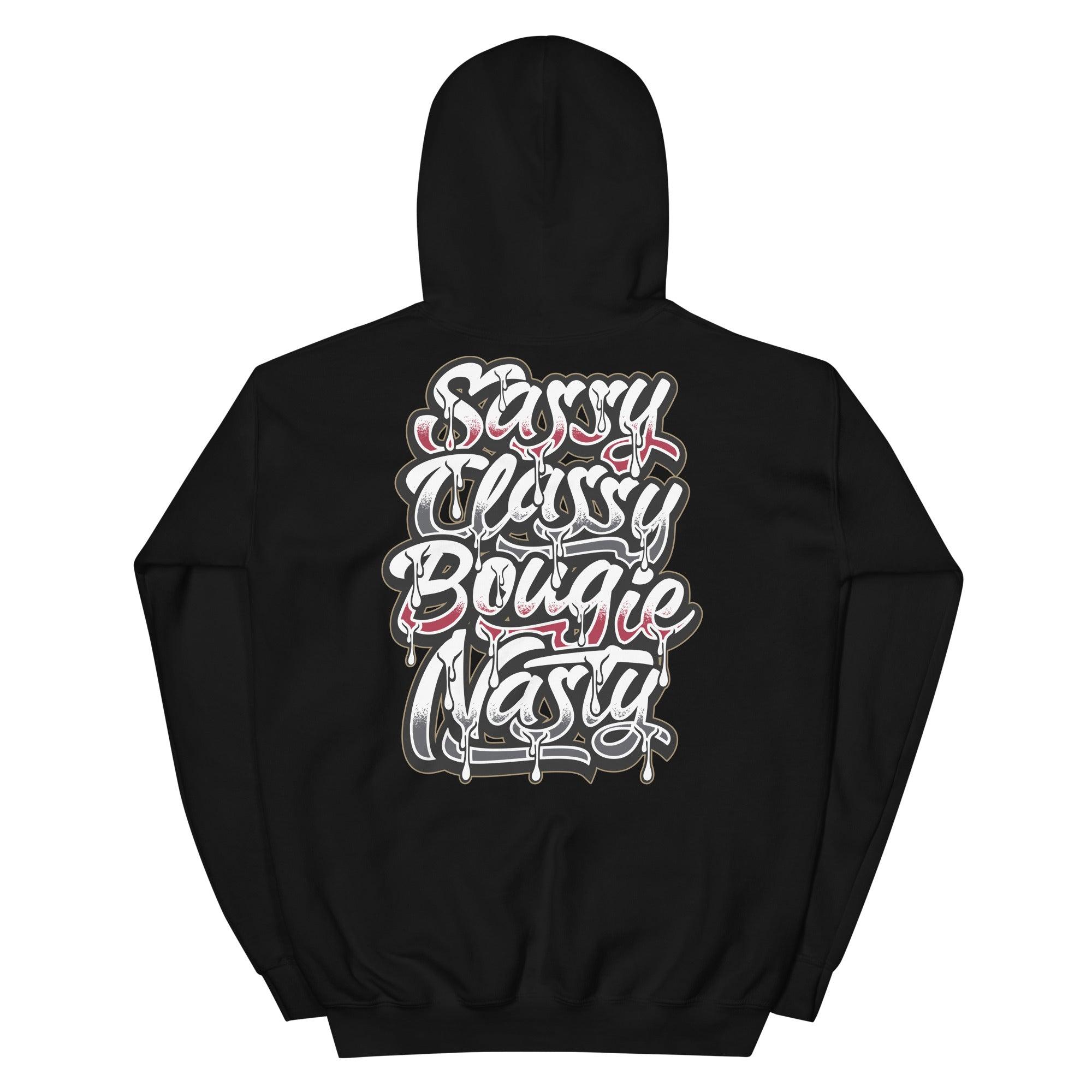 Black Sassy Classy Bougie Nasty Hoodie AJ 13 Red Flint photo