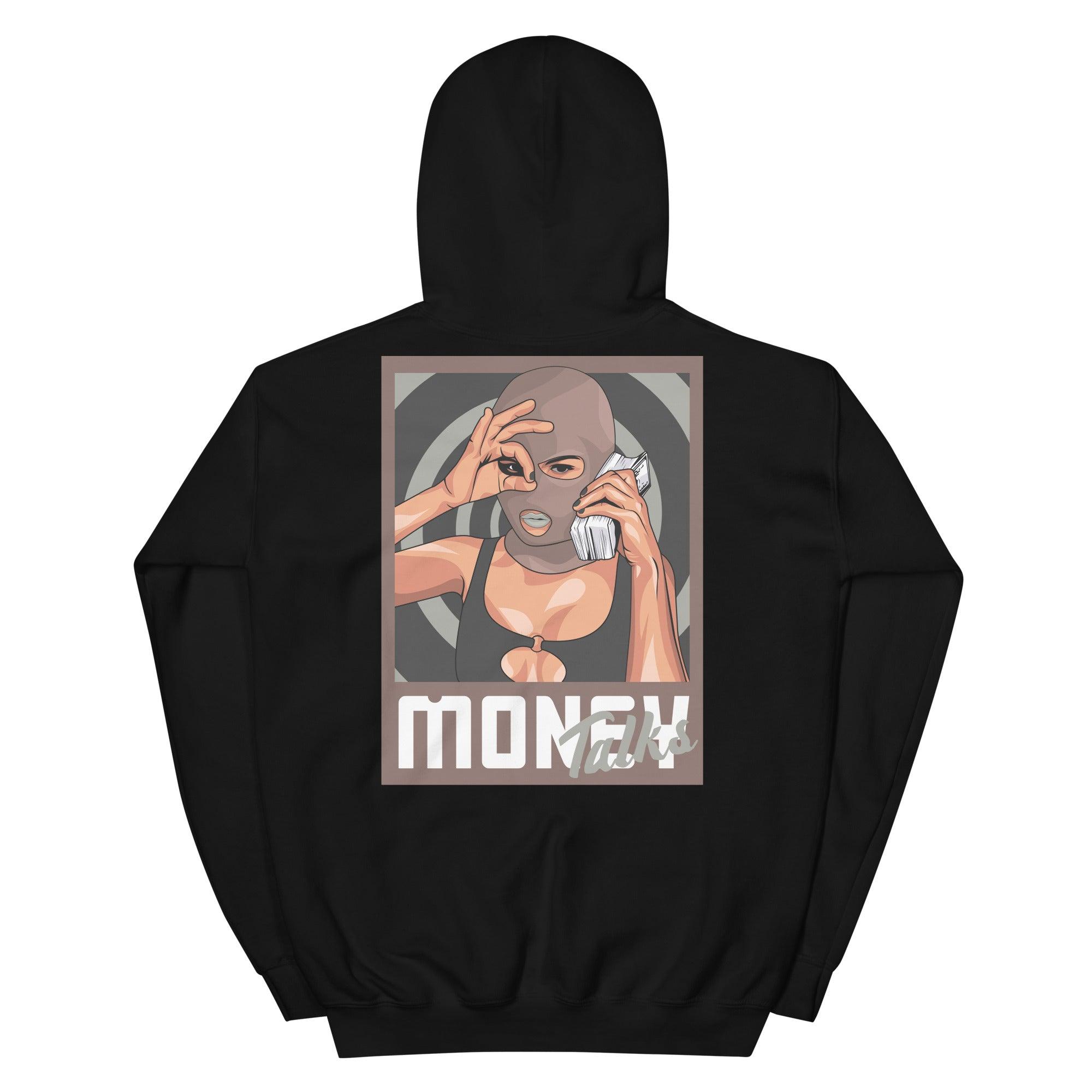 Black Money Talks Hoodie AJ 1s Patina photo