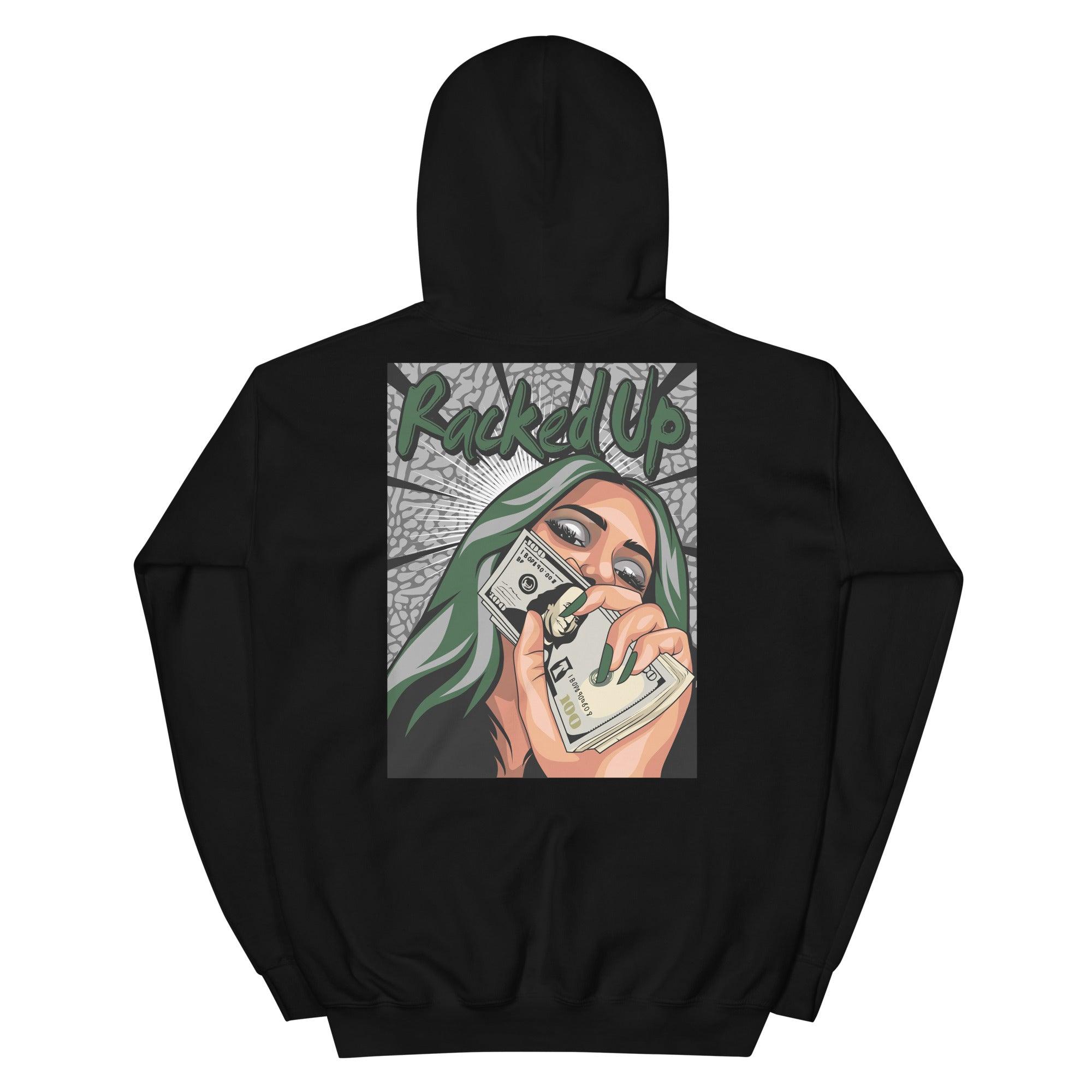 Black Racked Up Hoodie Jordan 3 Pine Green photo