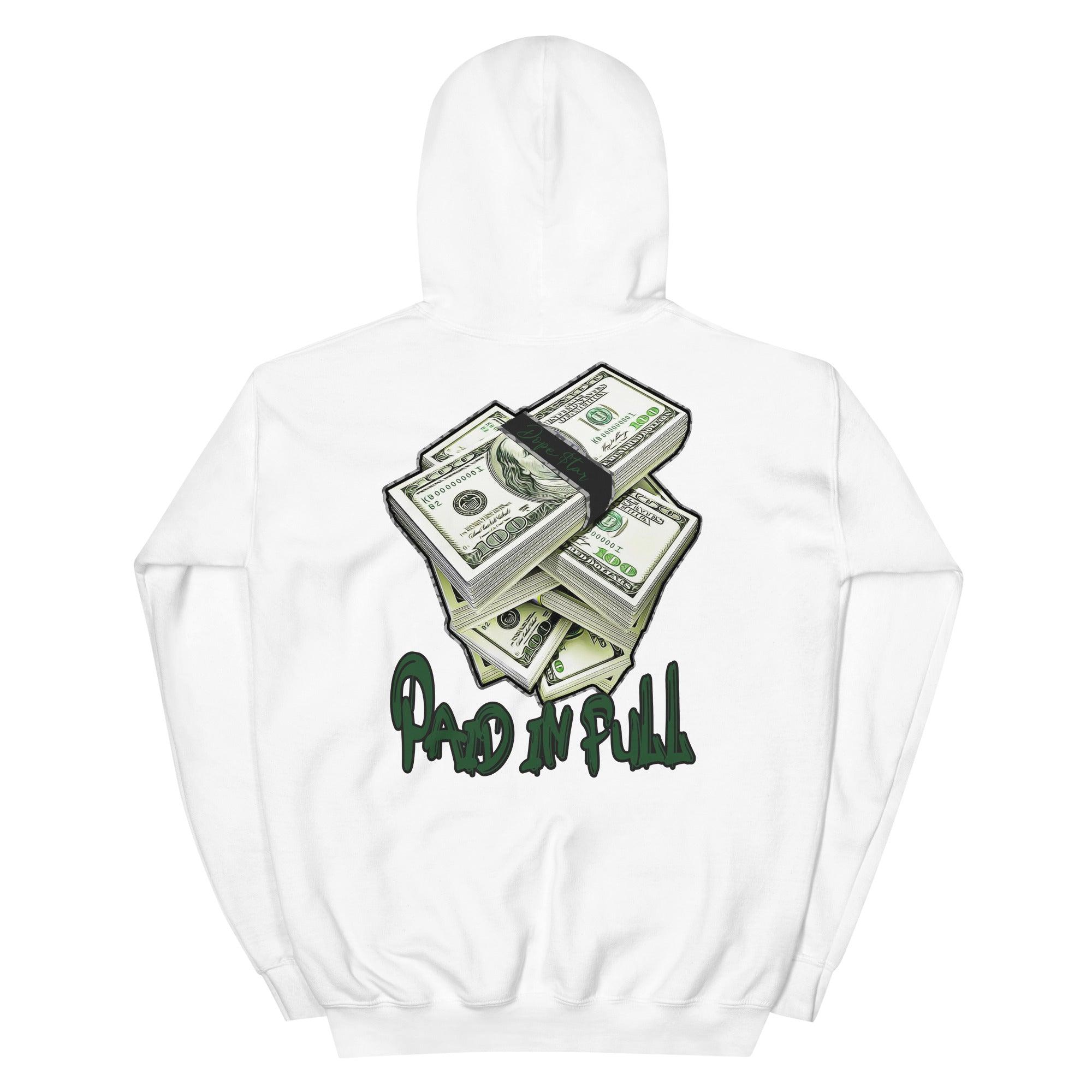 White Paid In Full Hoodie Jordan 3s Pine Green photo