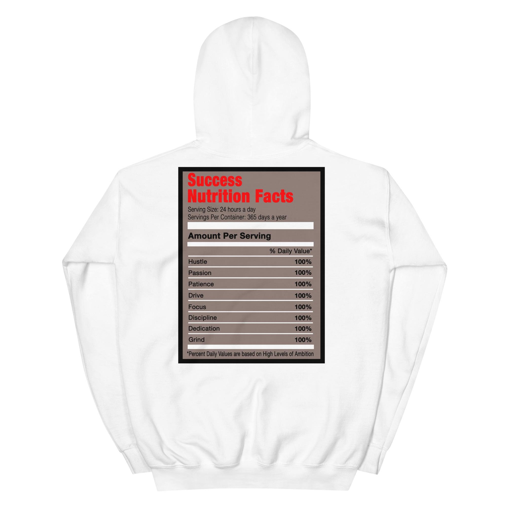 White Success Nutrition Facts Hoodie AJ 4 Taupe Haze photo