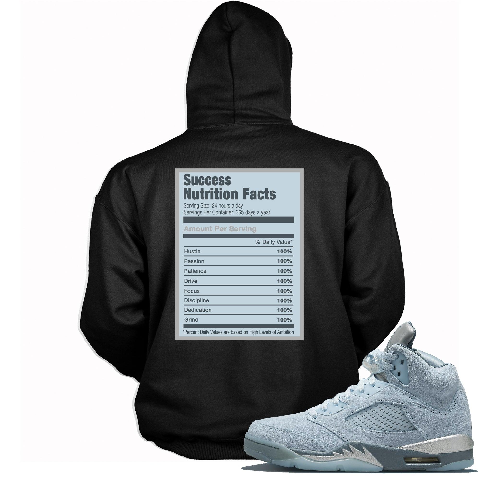 Success Nutrition Facts Hooded Sneaker Sweatshirt AJ 5 Blue Bird photo