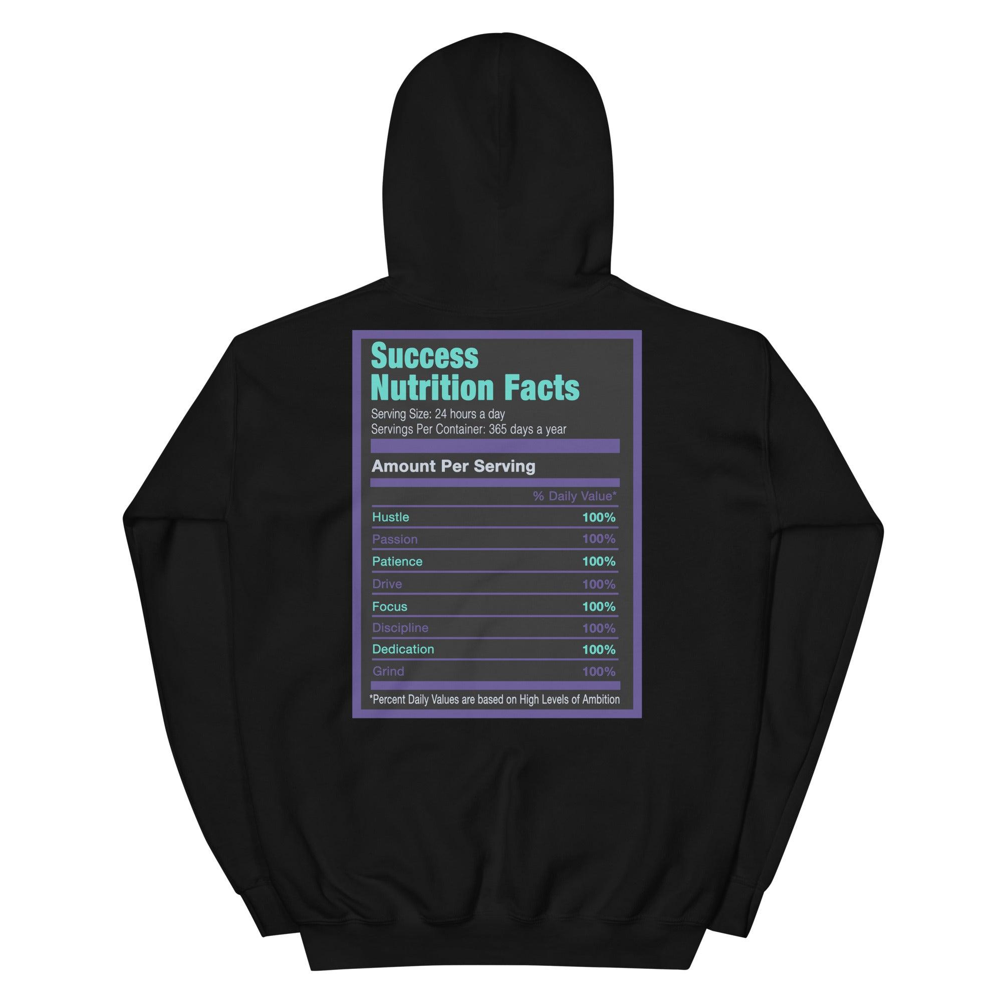 Black Success Nutrition Facts Hoodie AJ 5s Alternate Grape photo