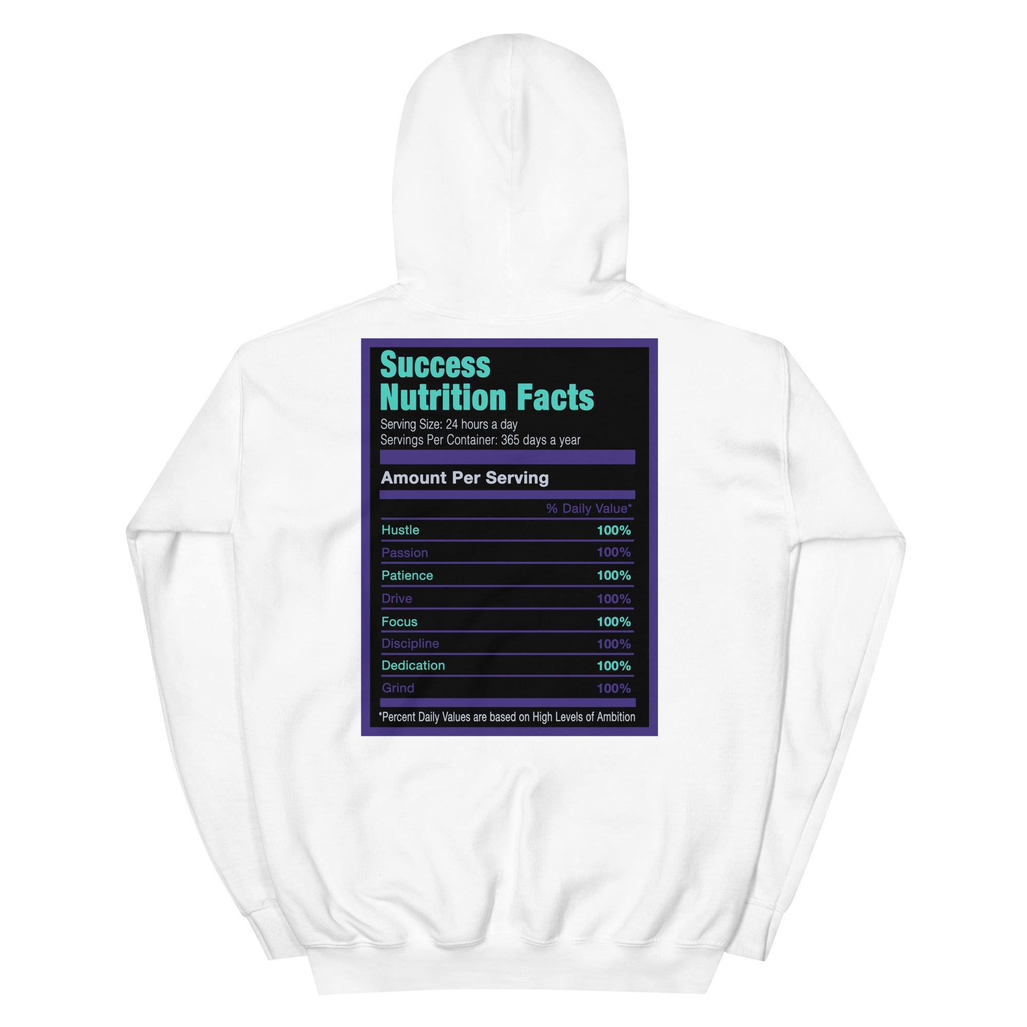 White Success Nutrition Facts Hoodie AJ 5s Alternate Grape photo