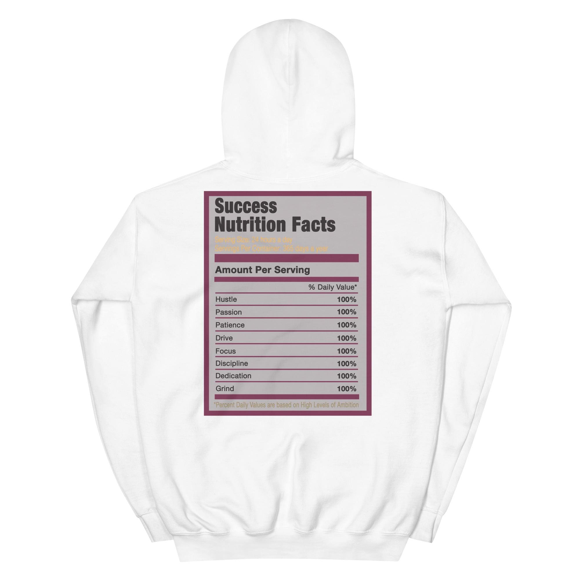 White Success Nutrition Facts Hoodie AJ 6 Bordeaux photo