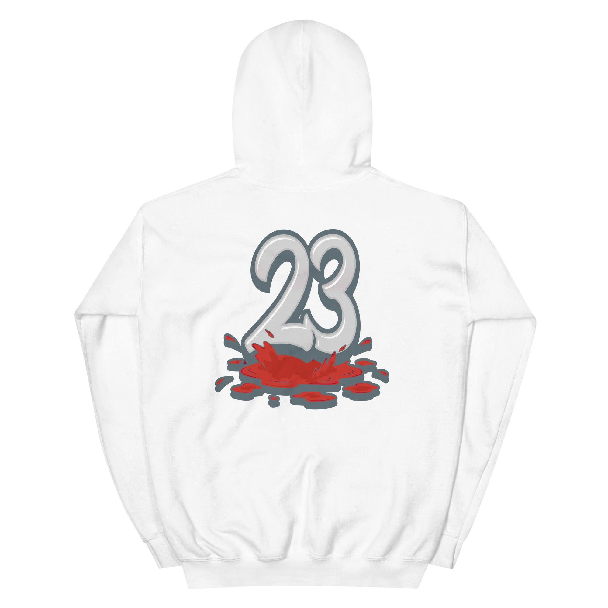 White 23 Melting Hoodie Air Jordan 9 Red Fire photo