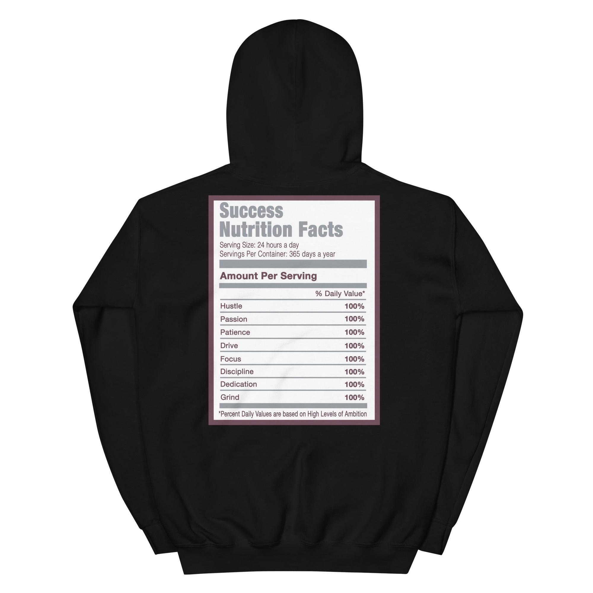 Black Success Nutrition Facts Hoodie AJ 1 Bordeaux photo