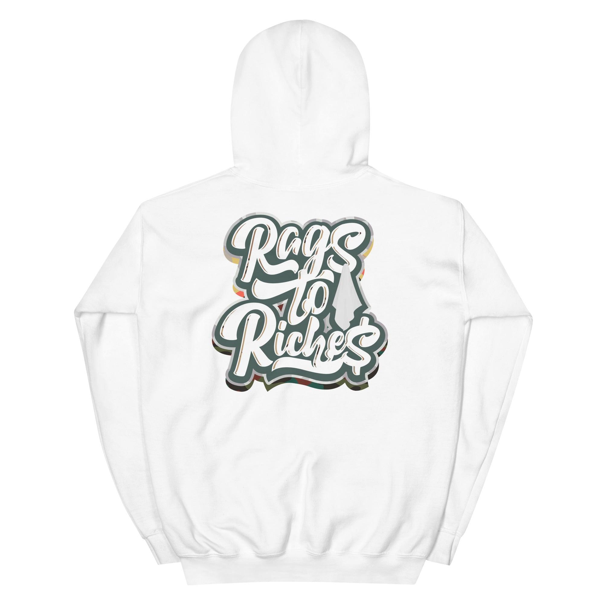 White Rags To Riches Hoodie Nike Dunk Low Sail Multi Camo photo