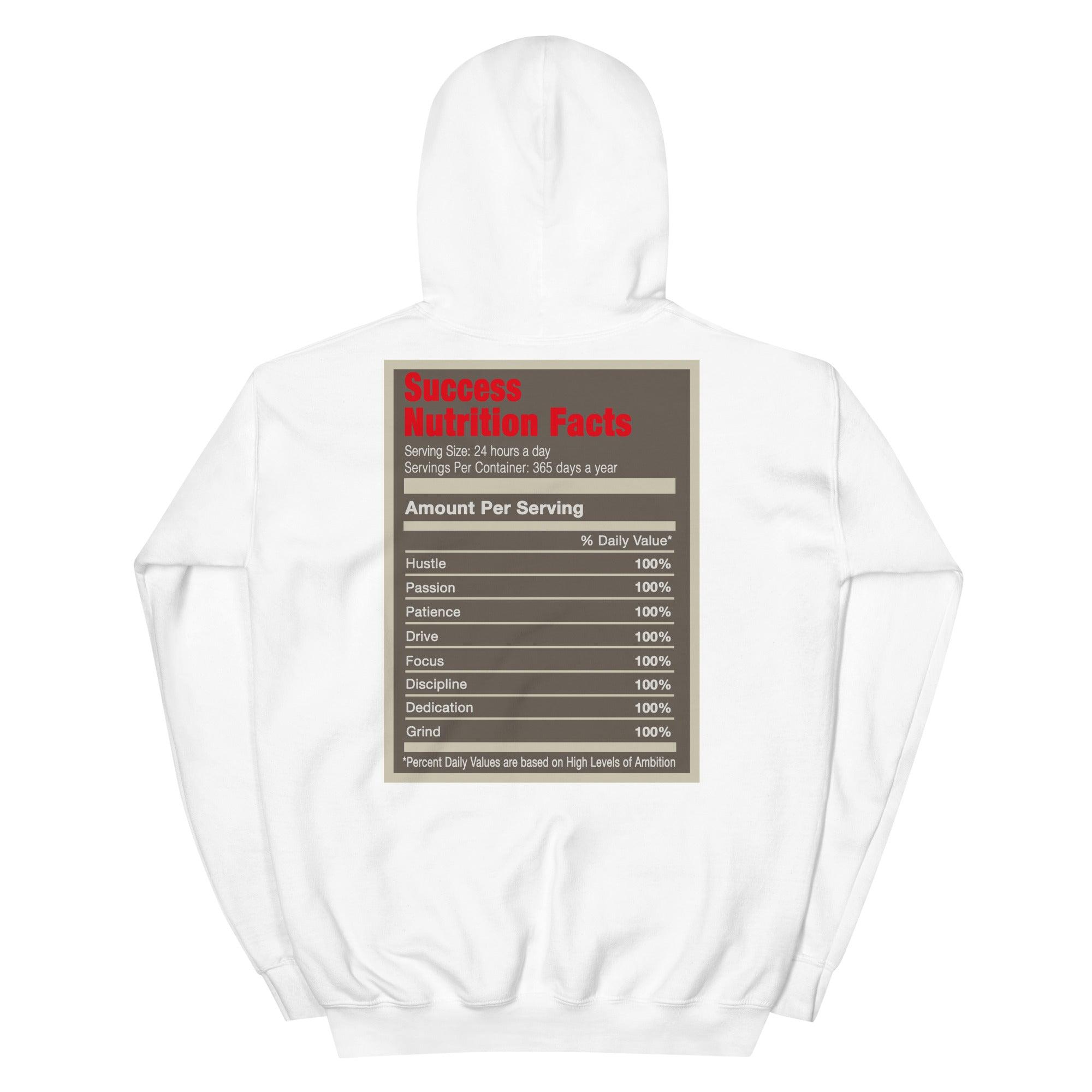 White Success Nutrition Hoodie Travis Scott AJ 1 Low Reverse Mocha photo