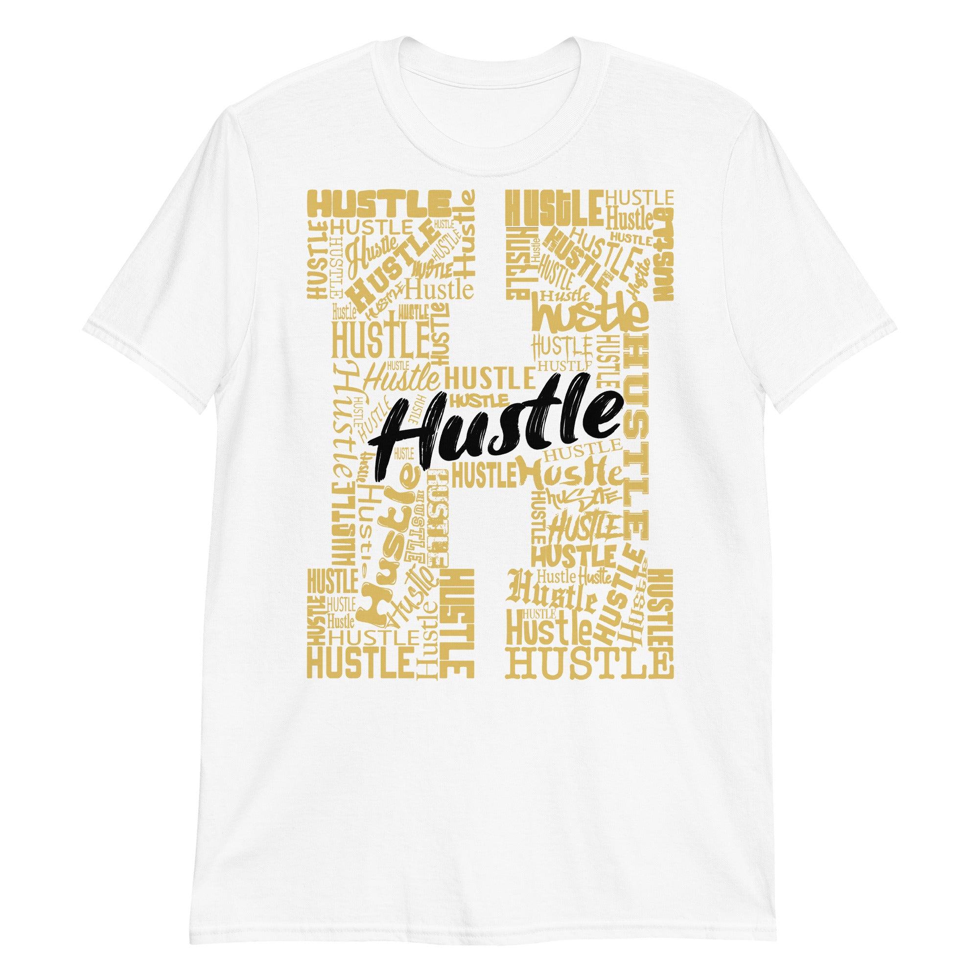 White H For Hustle Shirt Air Jordan 1 Retro High Pollen photo