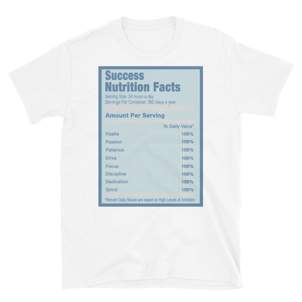 White Success Nutrition Facts Shirt AJ 11 Adapt Dark Powder Blue photo